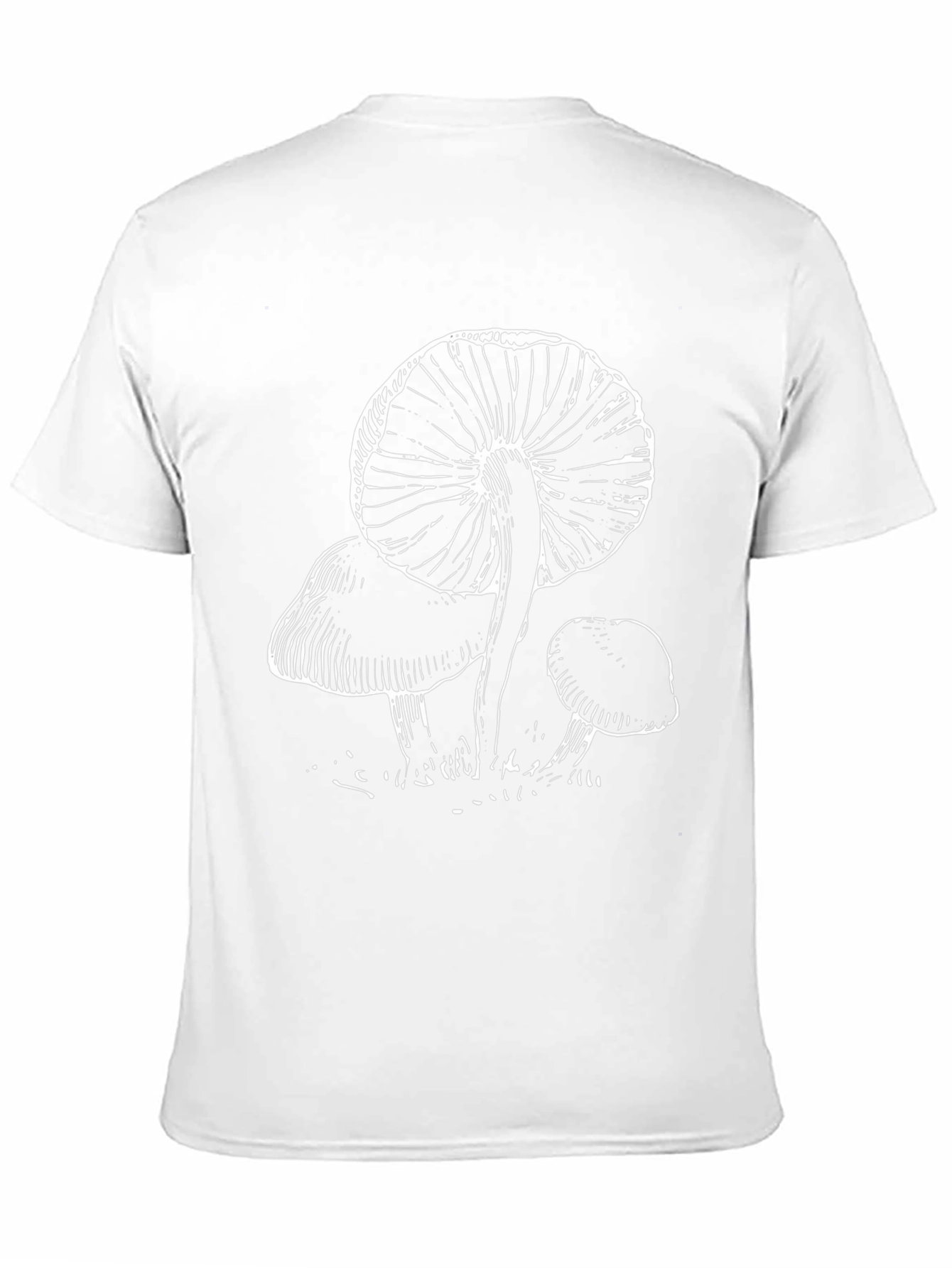Black Mushroom Print Black T-Shirt - Nature Inspired Tee view 11