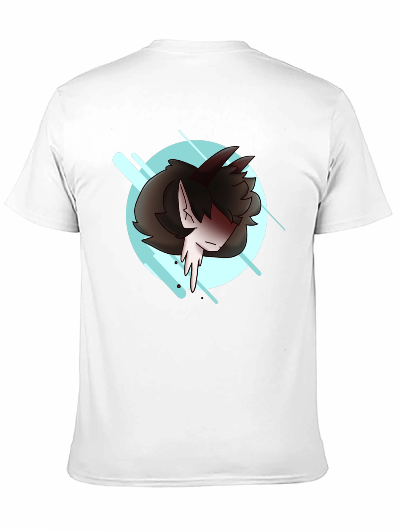 Black Anime Style Graphic Tee - Black Cotton Blend Shirt view 11