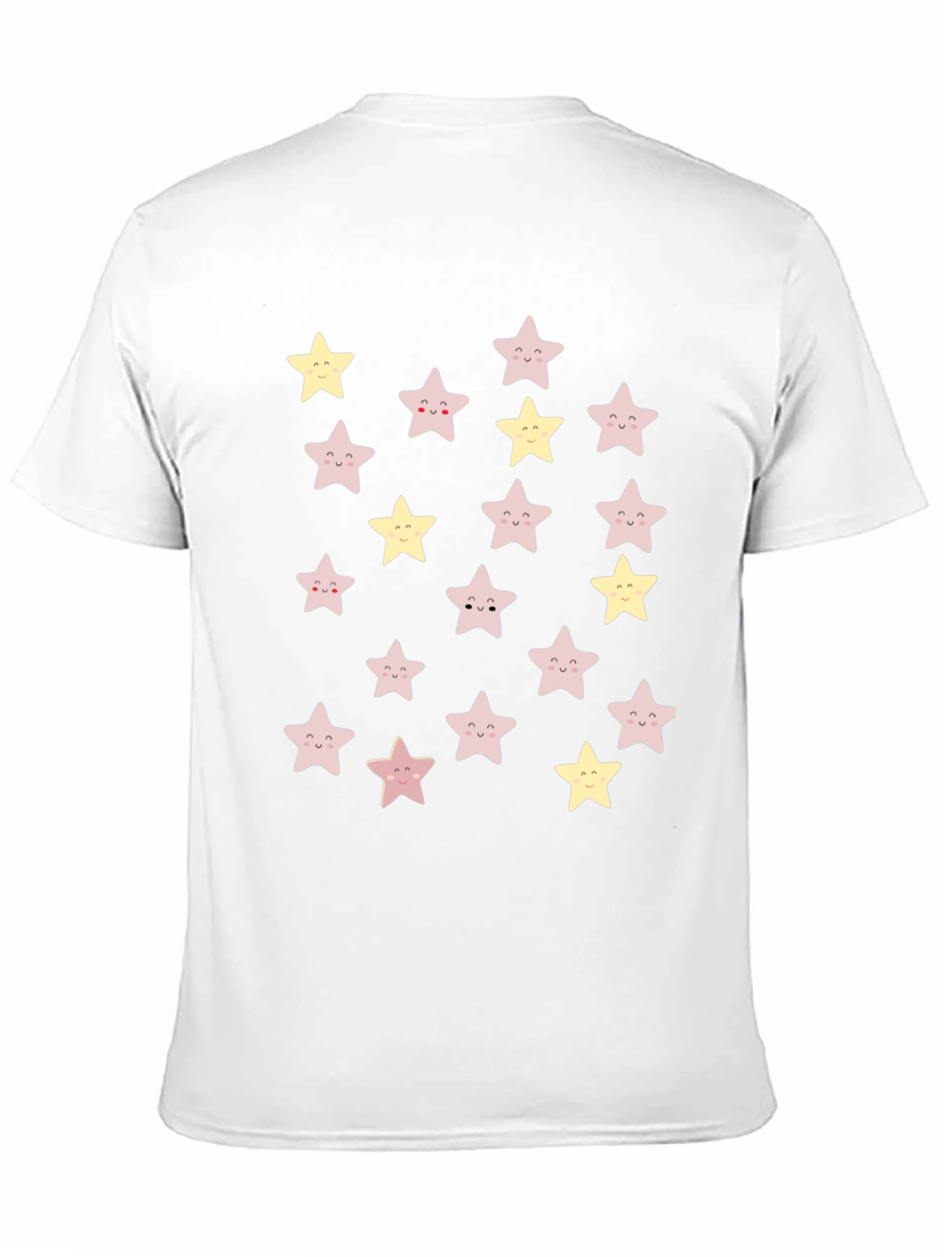 Black Cute Star Pattern Black T-Shirt view 11