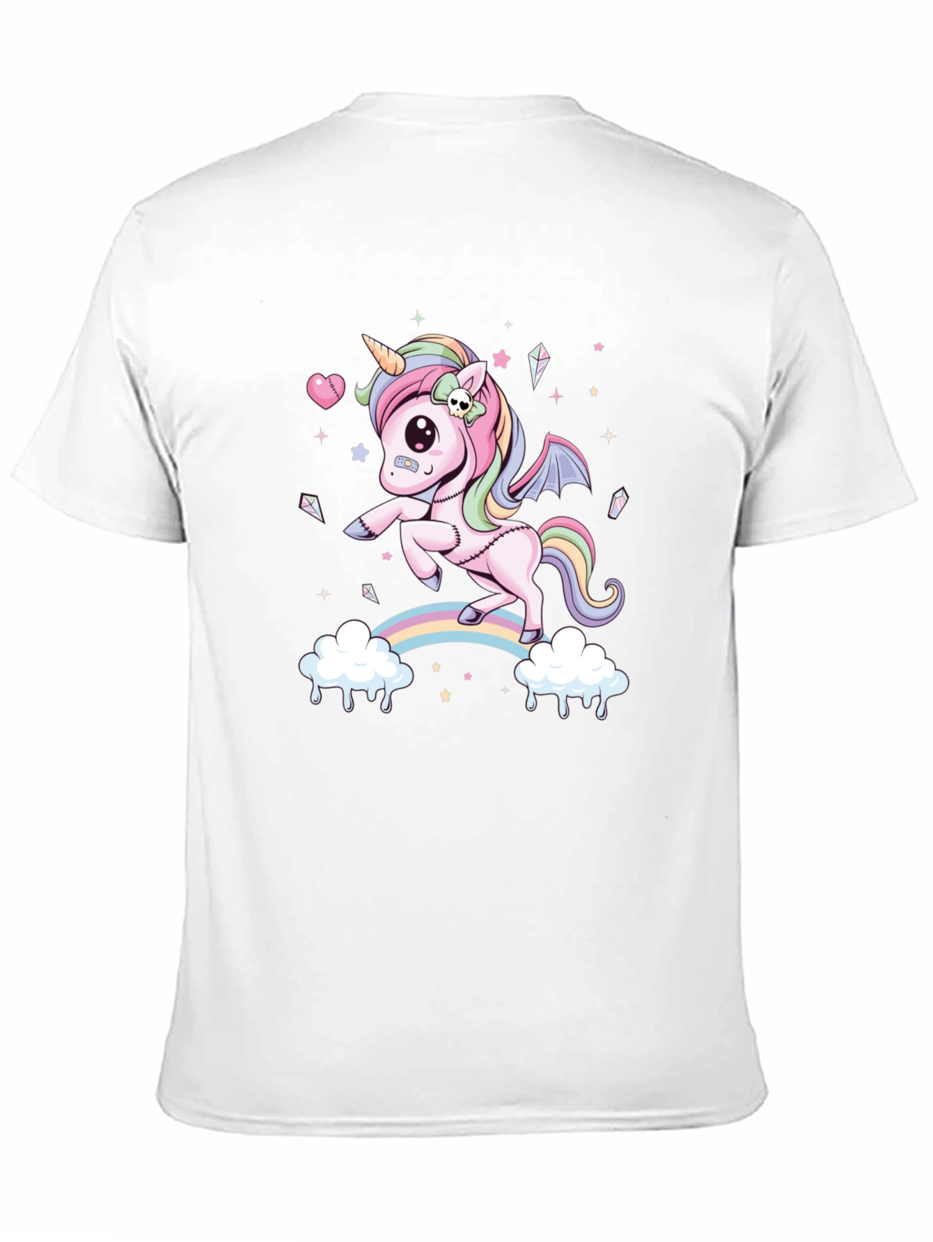 Black Unicorn Rainbow Graphic Tee - Men's Black T-Shirt view 11