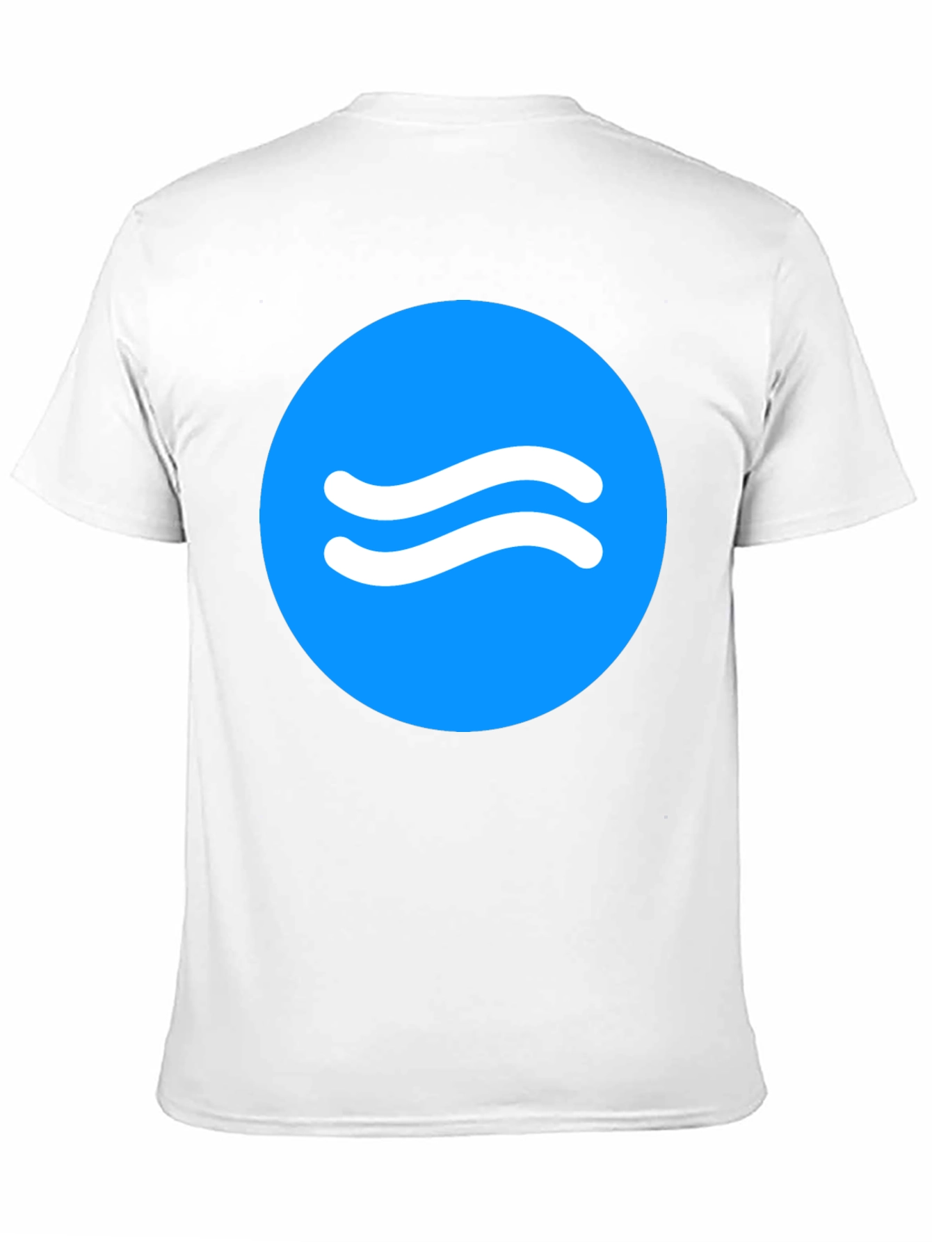 Black Trendy Black Tee with Blue Wave Circle Design view 11
