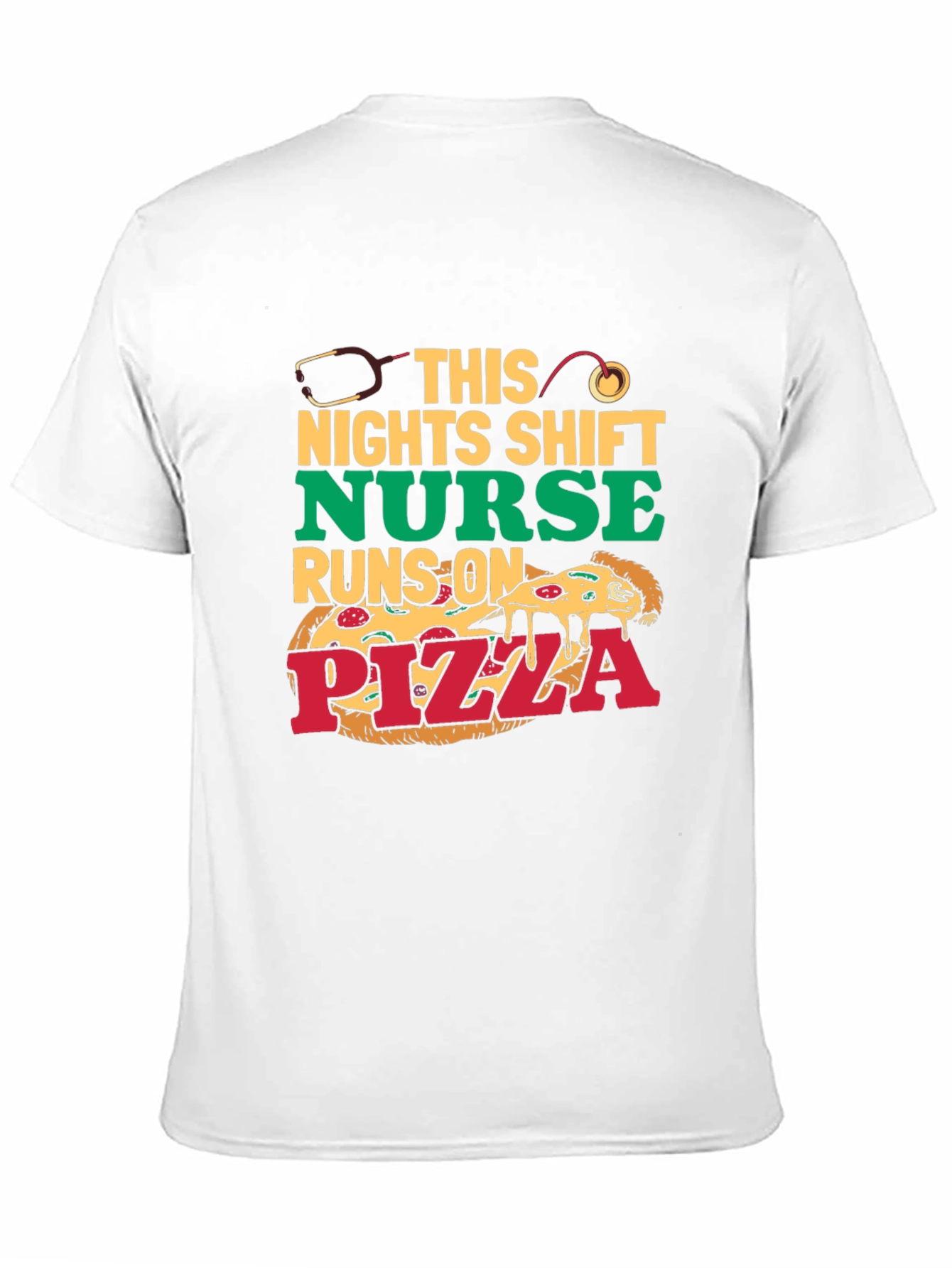 Black Nurse Pizza T-Shirt: Night Shift Humor view 11
