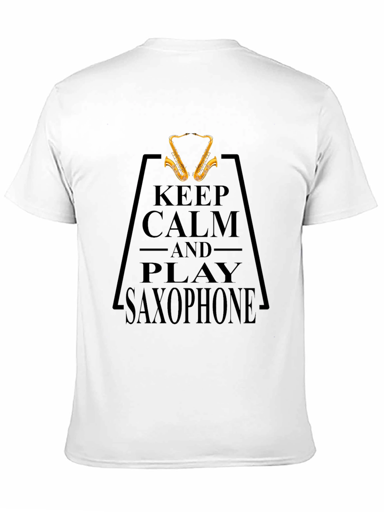 Black Keep Calm and Play Saxophone Black T-Shirt view 11