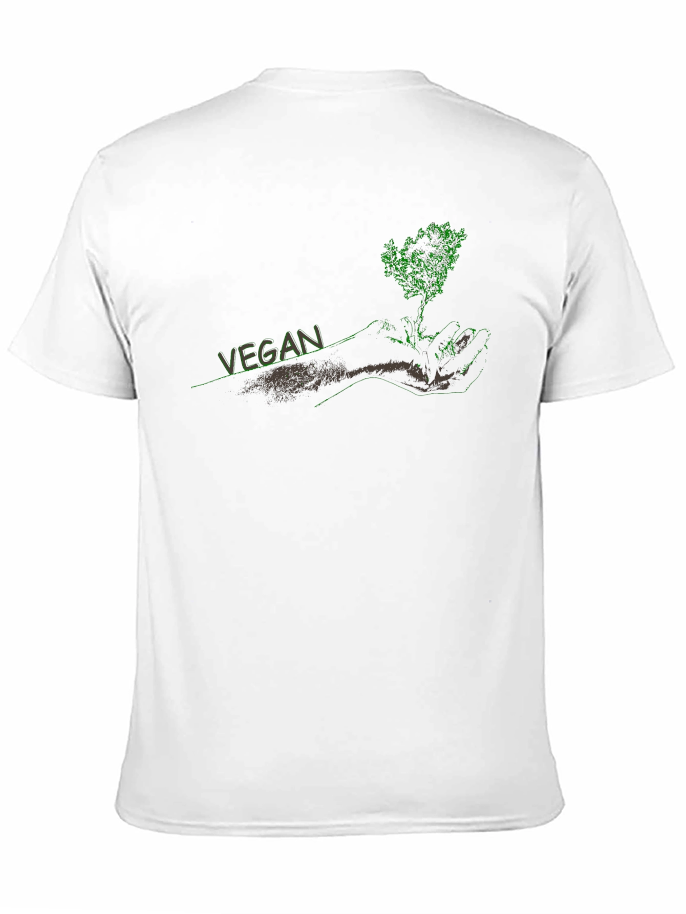 Black Vegan Tree Graphic Black T-Shirt view 11