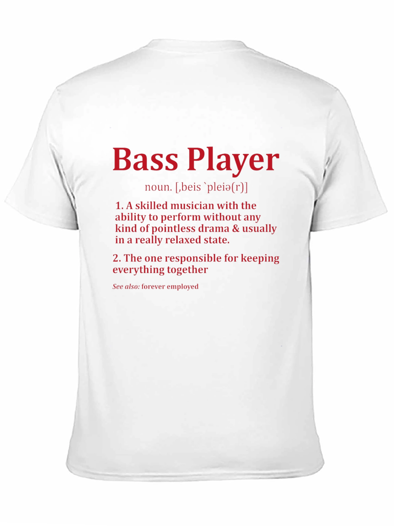 Black Bass Player Definition T-Shirt - Musician Gift view 11