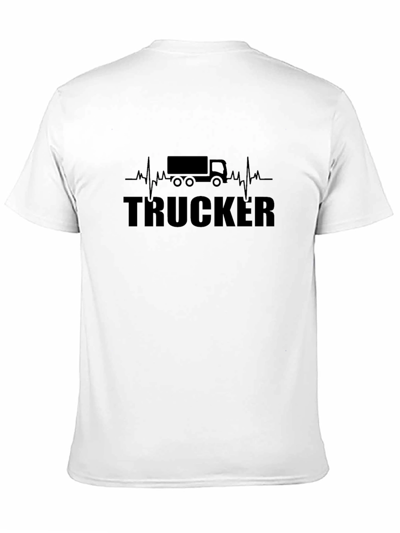 Black Trucker Heartbeat Black T-Shirt view 11