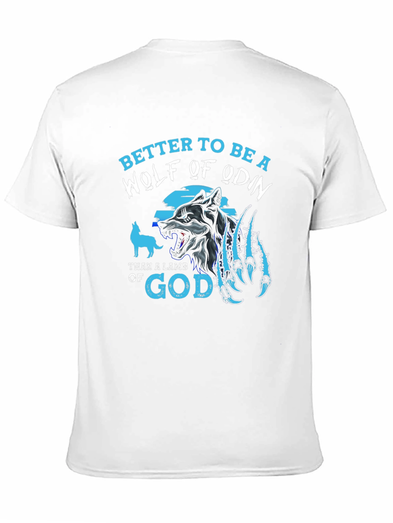 Black Wolf of Odin Graphic Tee - Black Viking Style Shirt view 11