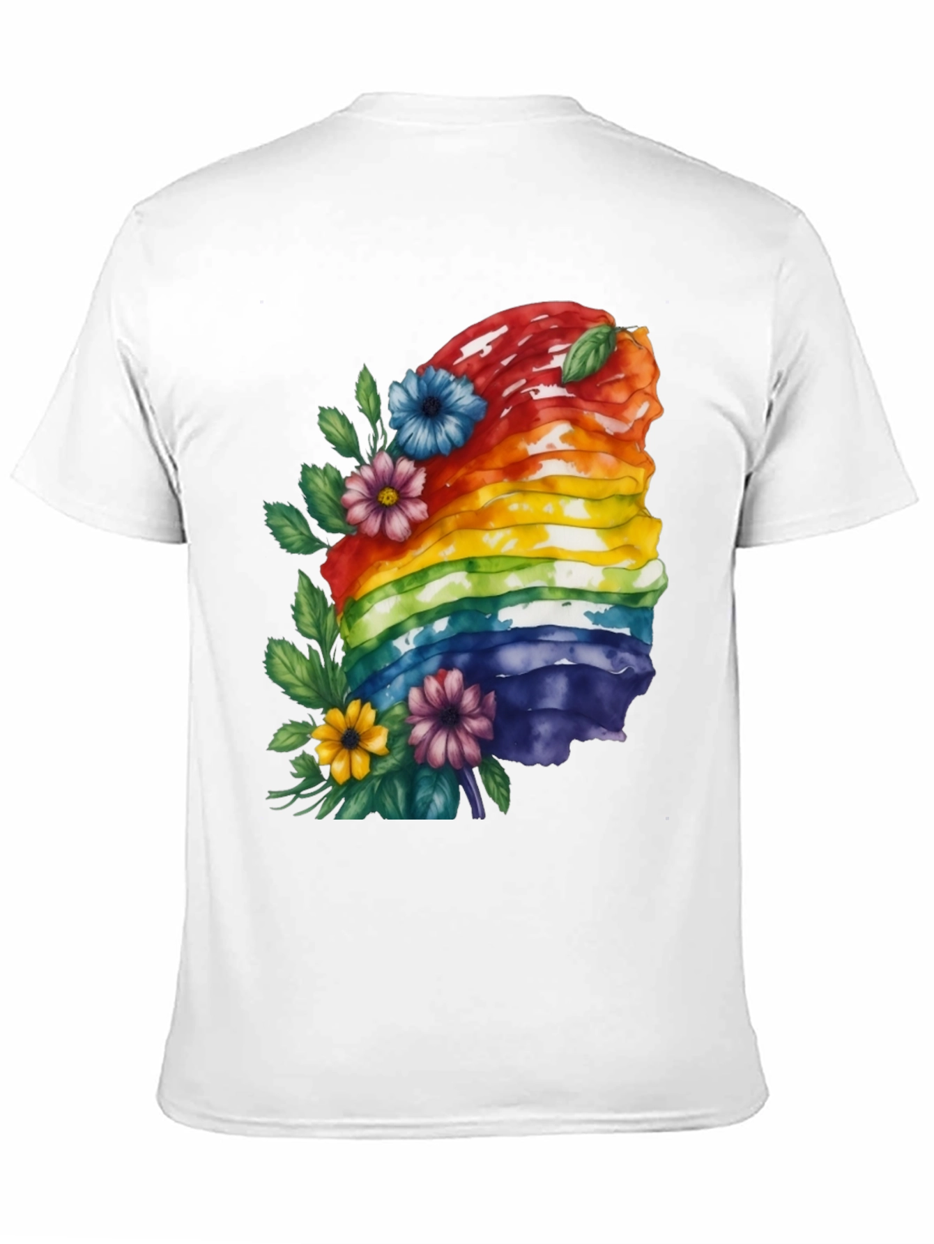 Black Rainbow Layered Cake Floral T-Shirt view 11