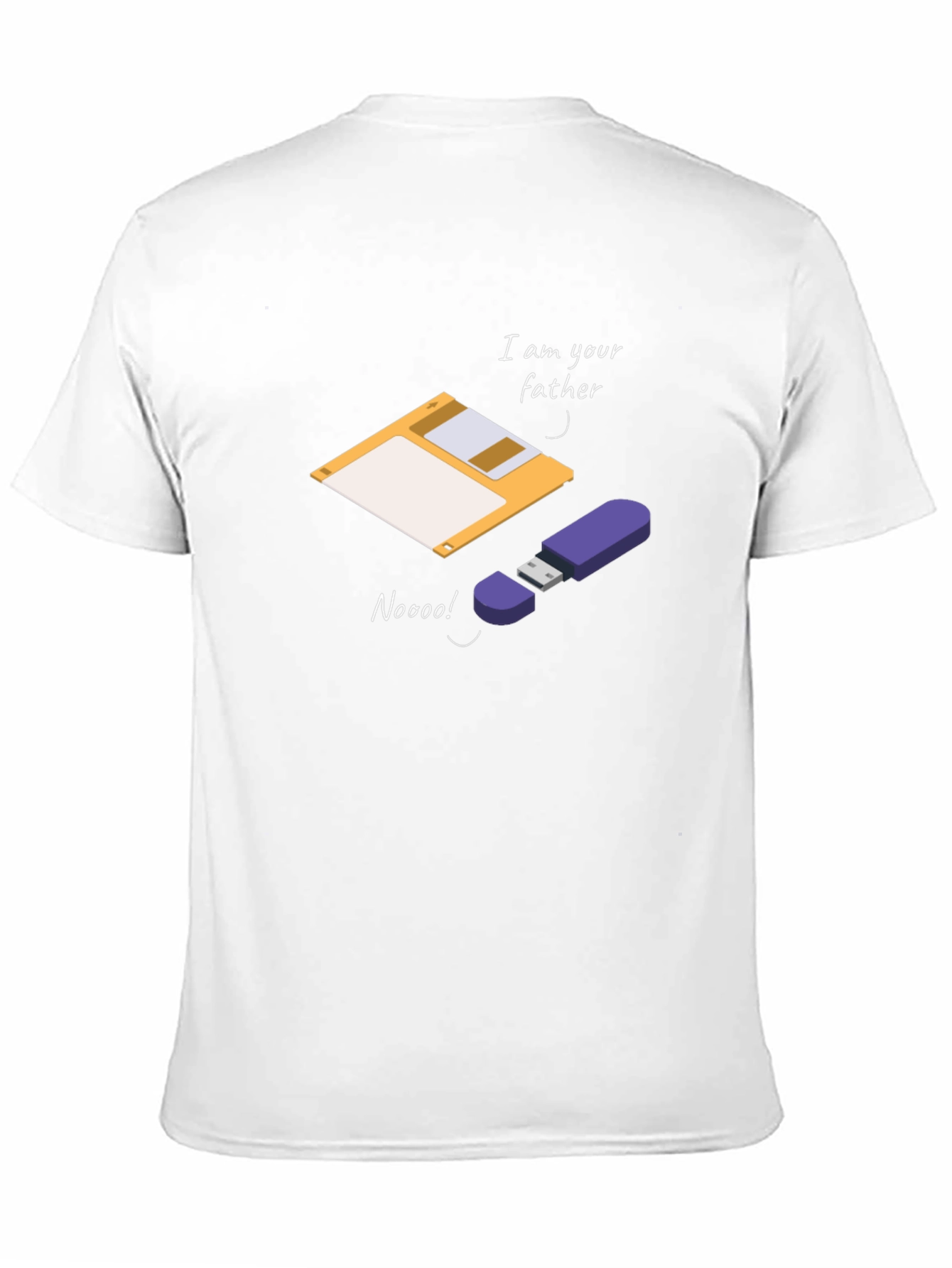 Black Funny Father's Day Geek T-Shirt: Floppy Disk & USB view 11