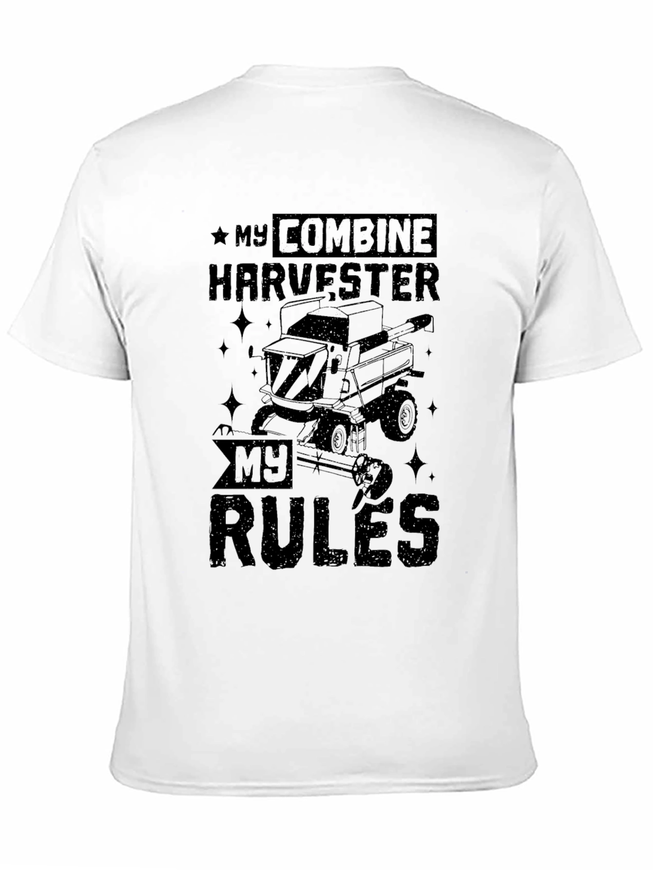 Black My Combine Harvester My Rules Black Tee view 11