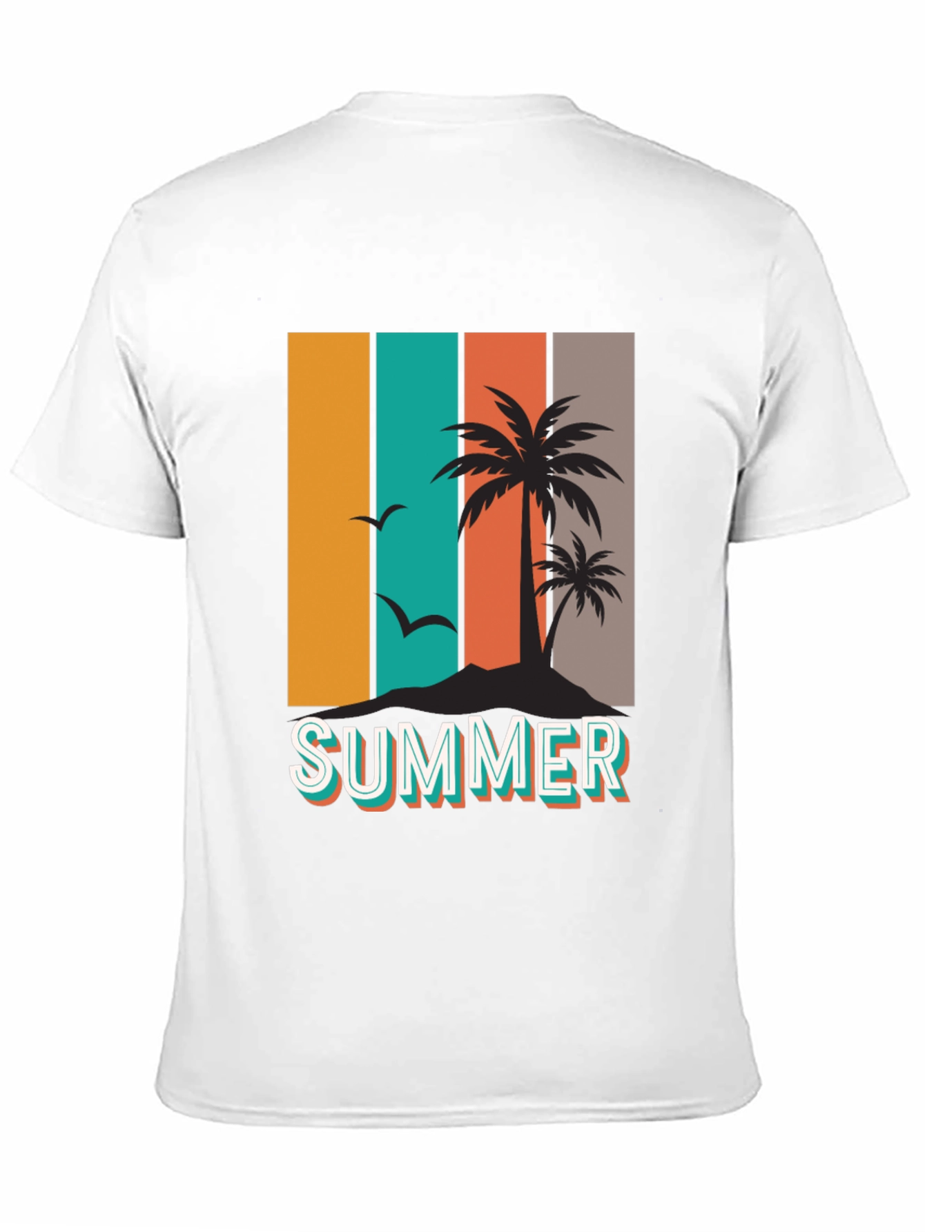 Black Retro Summer Palm Tree Graphic T-Shirt view 11