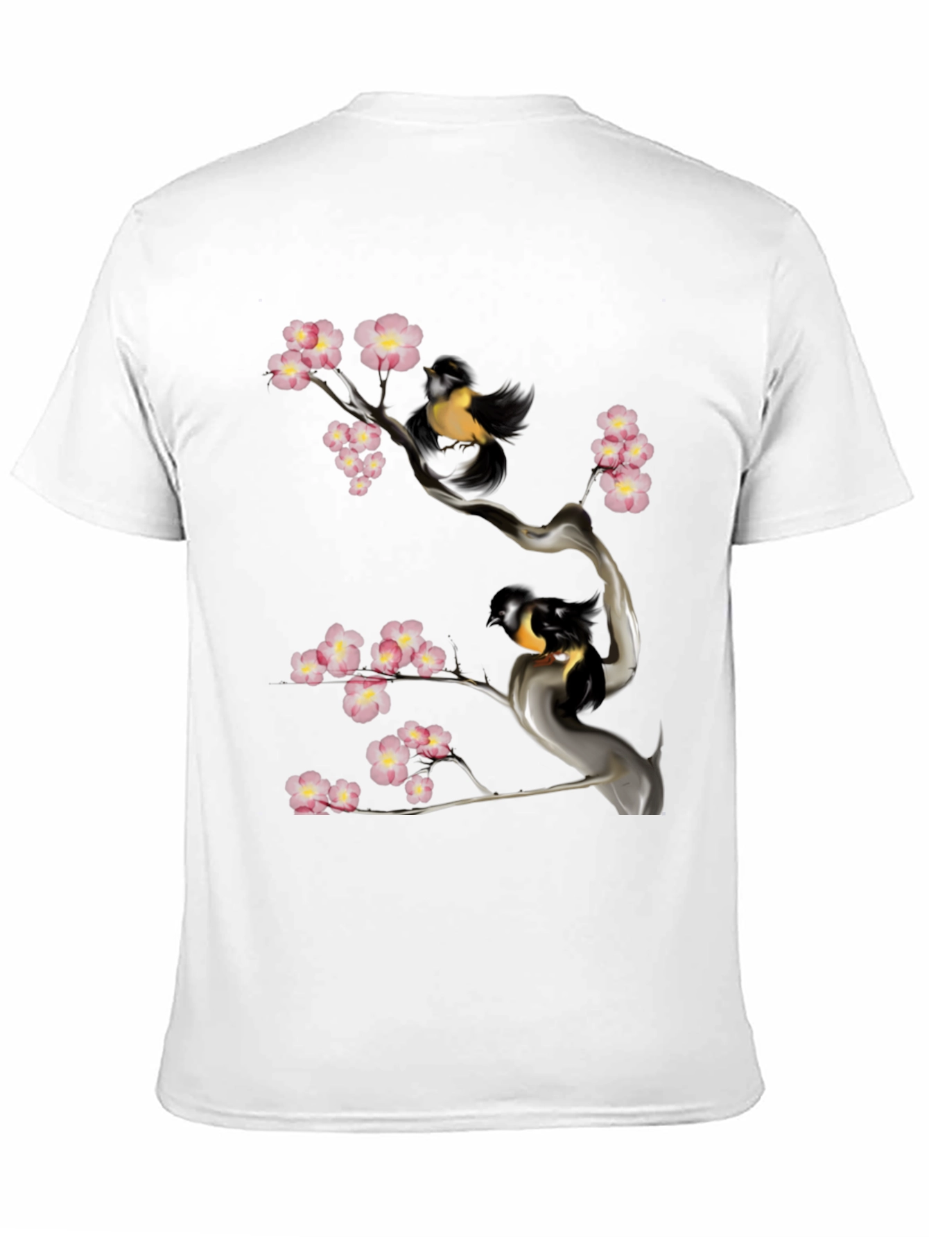 Black Bird & Cherry Blossom Graphic Tee view 11