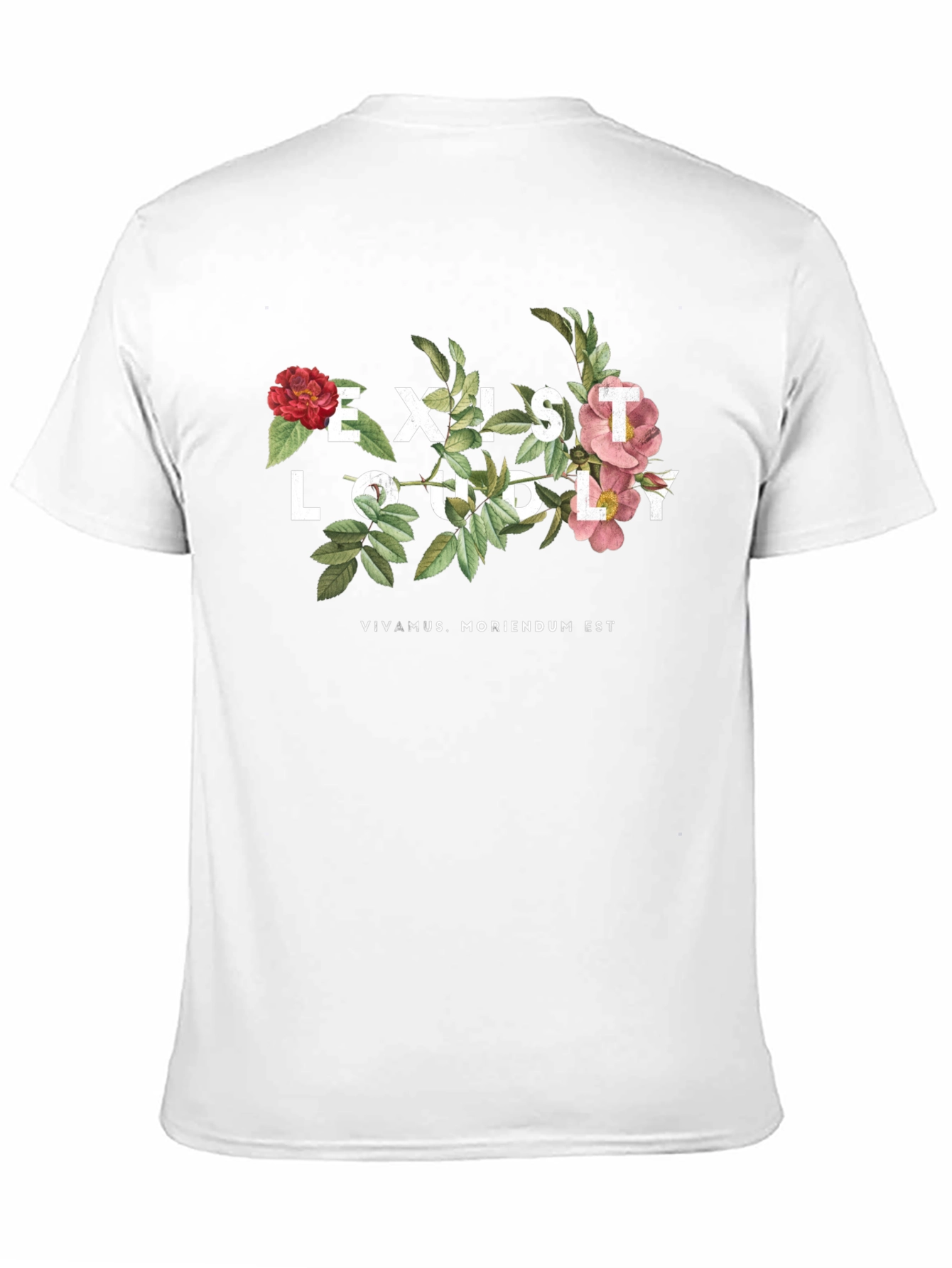 Black Exist Loudly Floral Print Black T-Shirt view 11