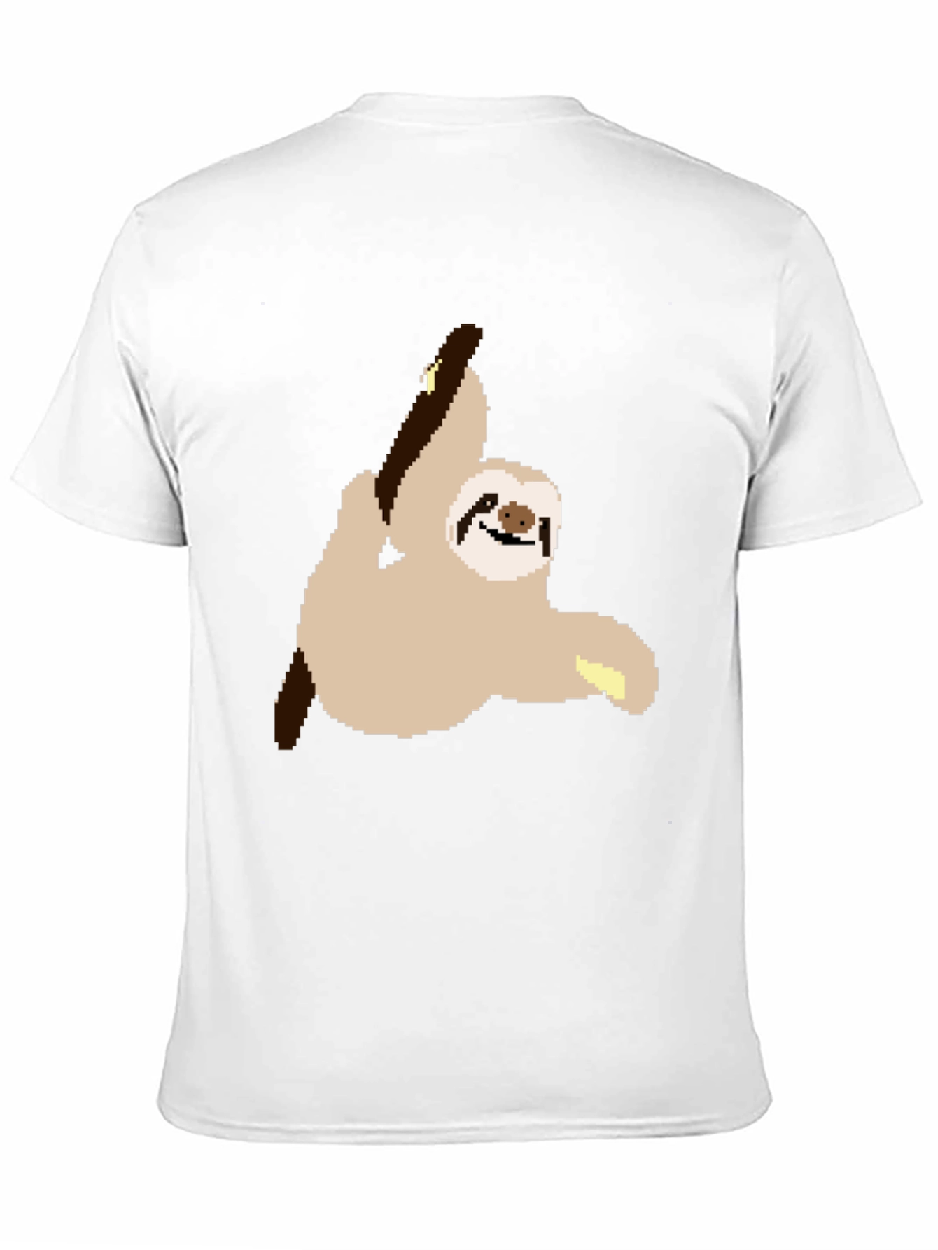 Black Pixel Sloth on Black T-Shirt view 11