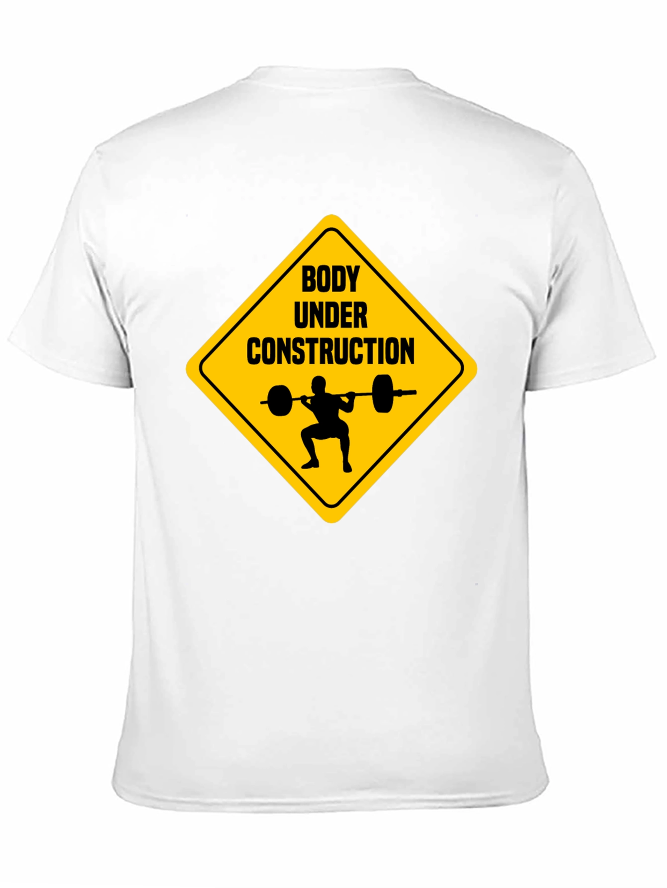 Black Body Under Construction Weightlifting T-Shirt view 11