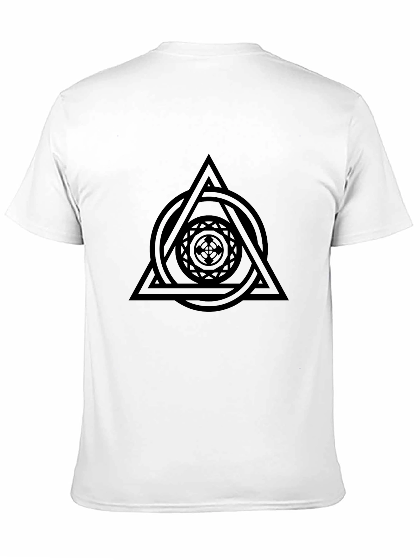 Black Geometric Triangle Graphic Print T-Shirt view 11