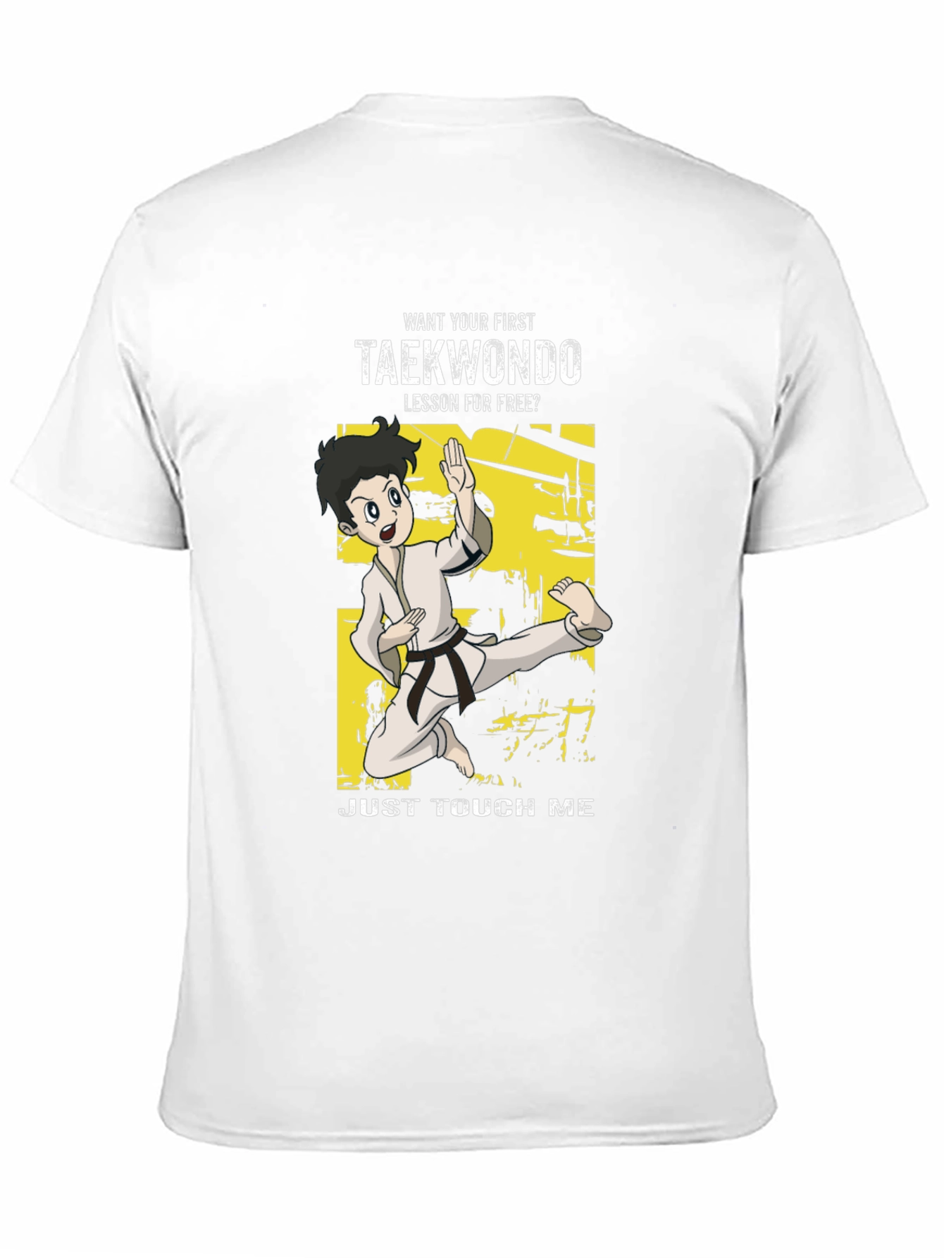 Black Taekwondo Funny Cartoon T-Shirt view 11