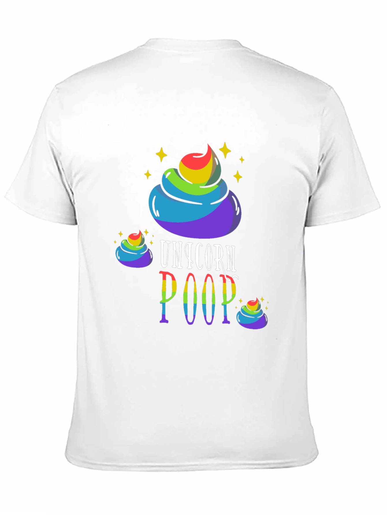 Black Unicorn Poop Graphic Tee - Rainbow Humor T-Shirt view 11