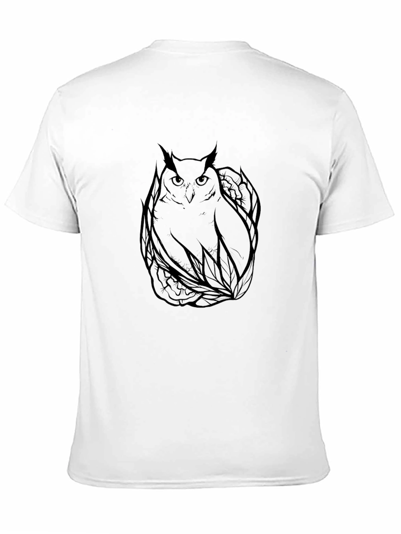 Black Men's Black Owl Graphic Print T-Shirt view 11