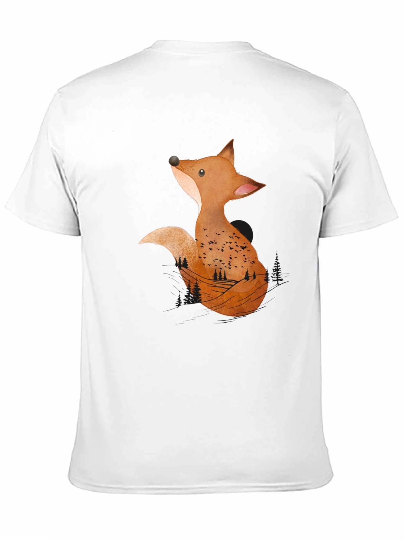 Black Fox Graphic Print Tee - Nature Inspired Design view 11