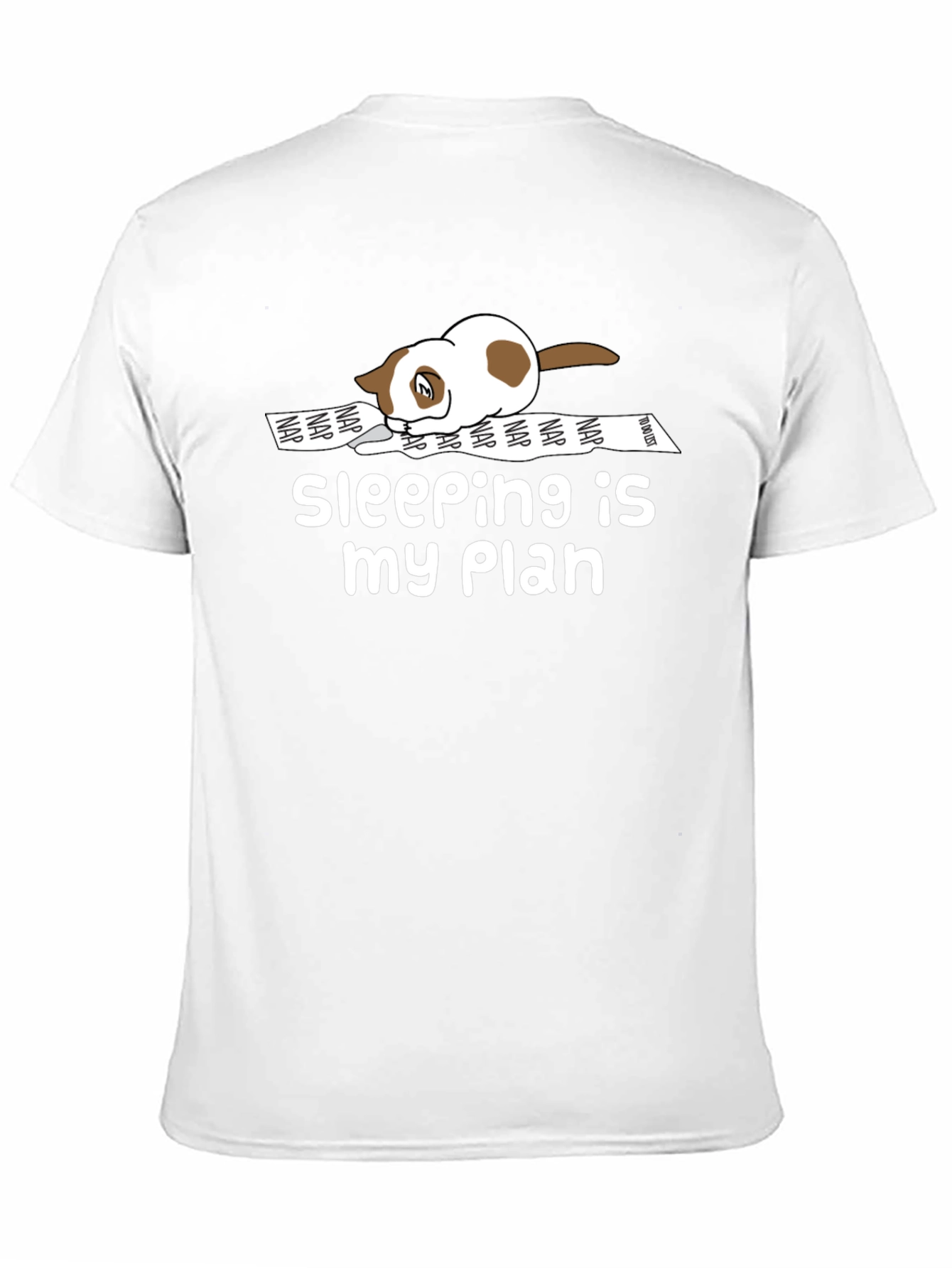 Black Sleeping is my Plan T-shirt, Lazy Cat view 11