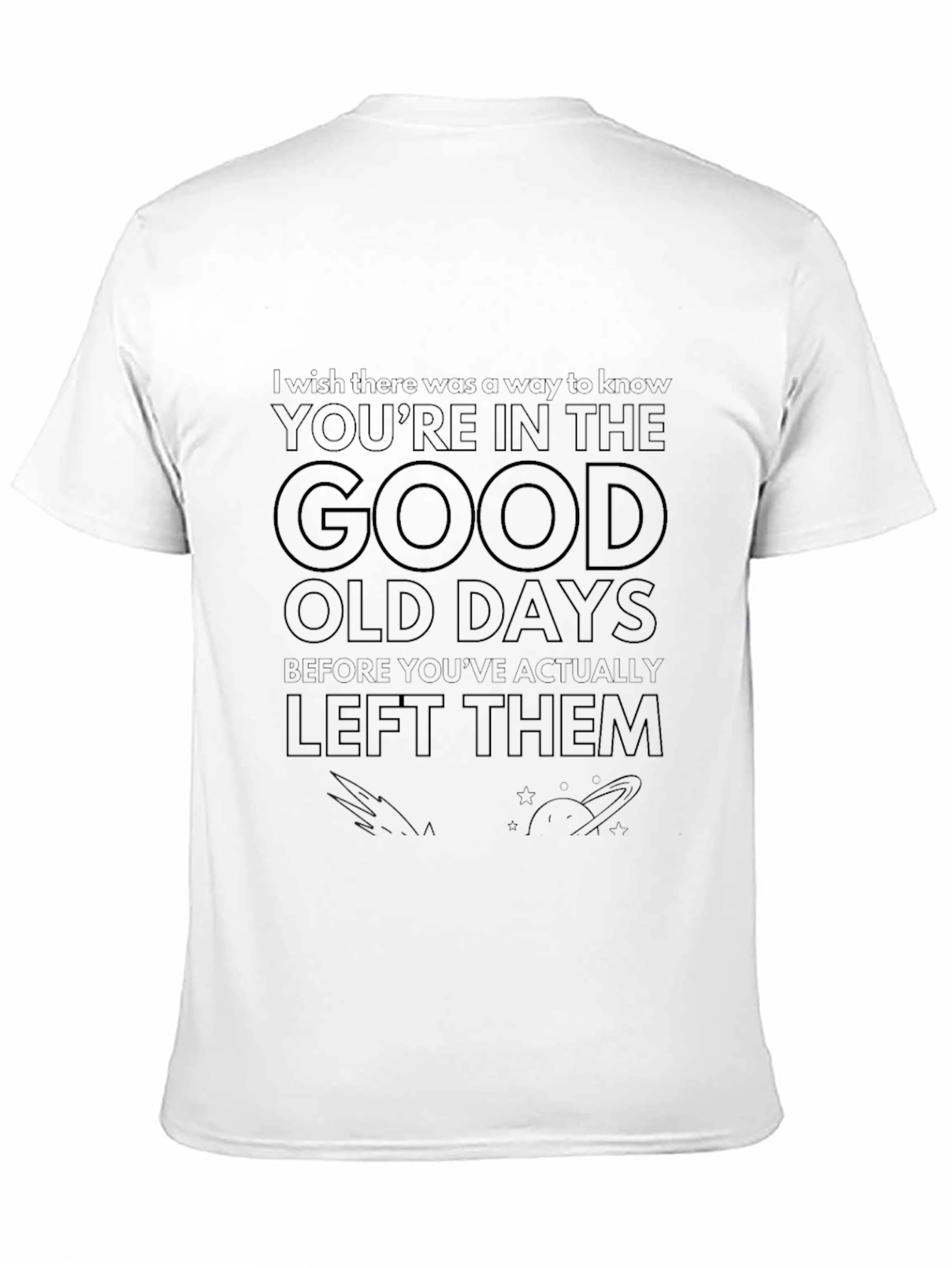 Black Good Old Days Graphic Tee - Black Crew Neck T-Shirt view 11