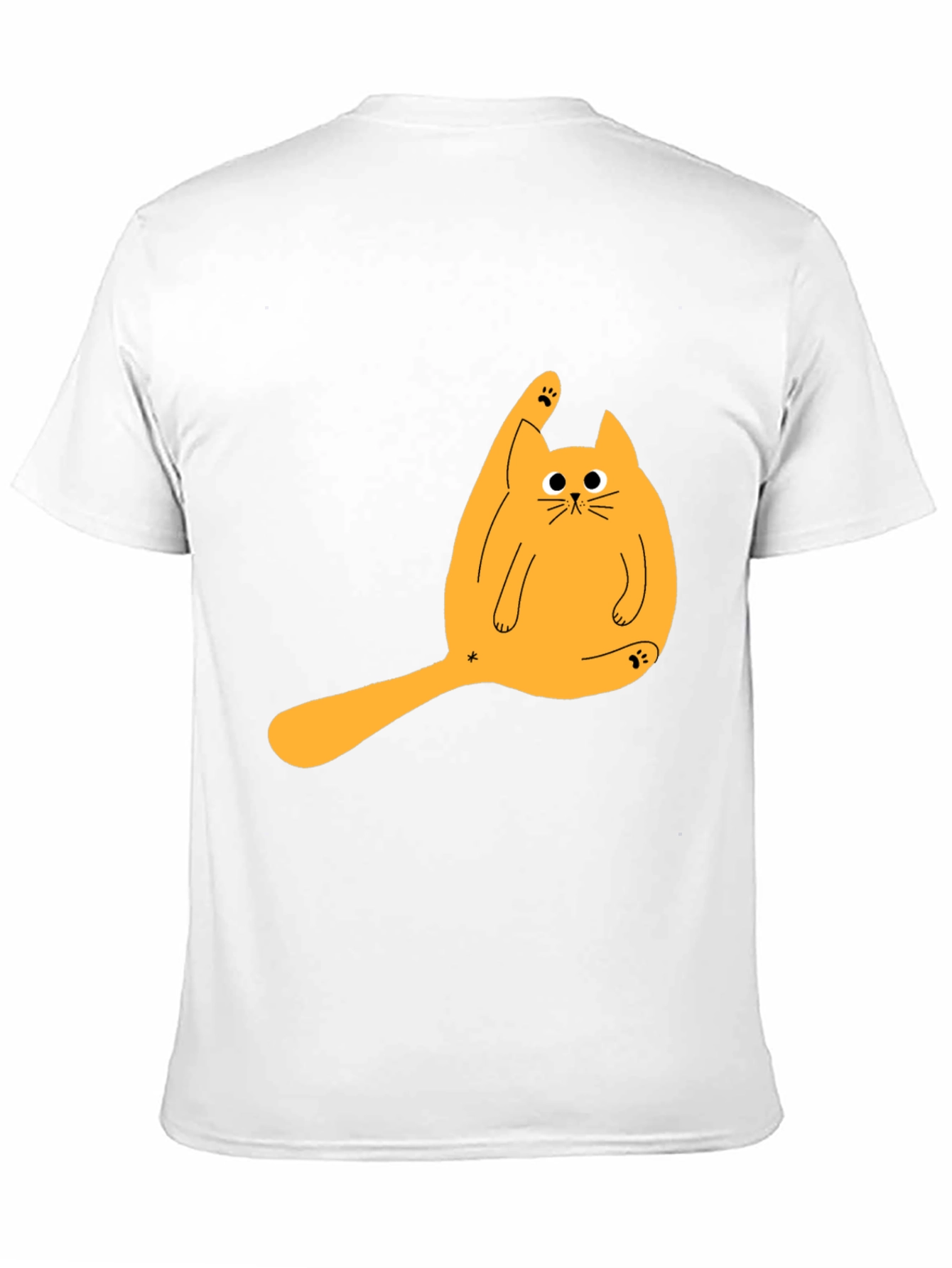 Black Funny Cat Licking Paw Graphic Tee - Black T-Shirt view 11