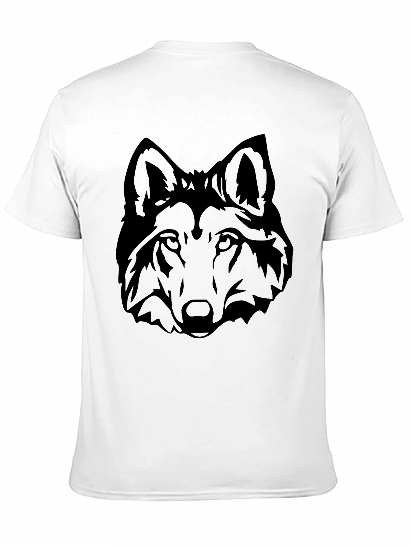 Black Black Wolf Head Graphic Tee - Men's Short Sleeve Crew Neck T-Shirt view 11