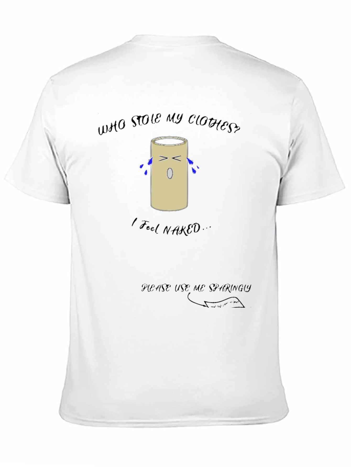 Black Humorous Toilet Paper Roll T-Shirt view 11