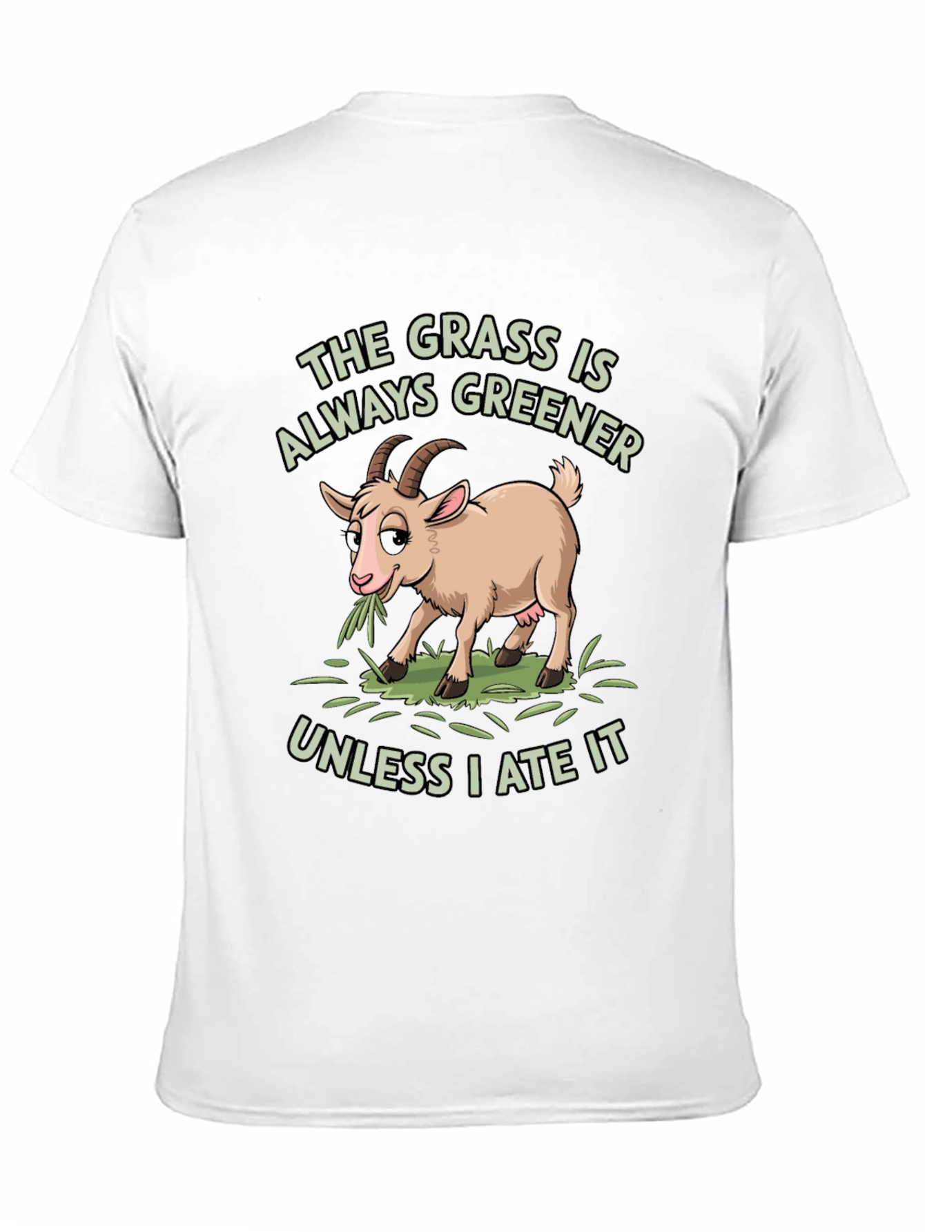 Black Funny Goat T-Shirt: The Grass Is Always Greener view 11