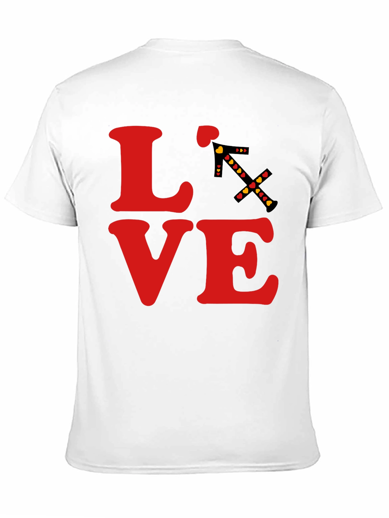 Black LOVE T-Shirt - Sagittarius Arrow Heart Design view 11