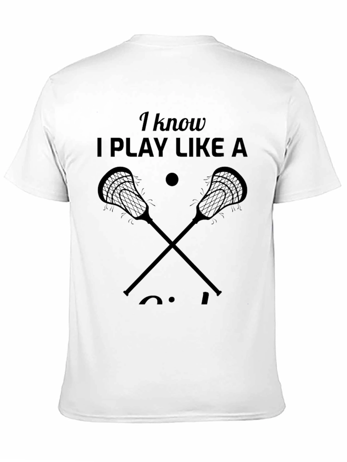 Black Lacrosse Player Black Graphic T-Shirt view 11