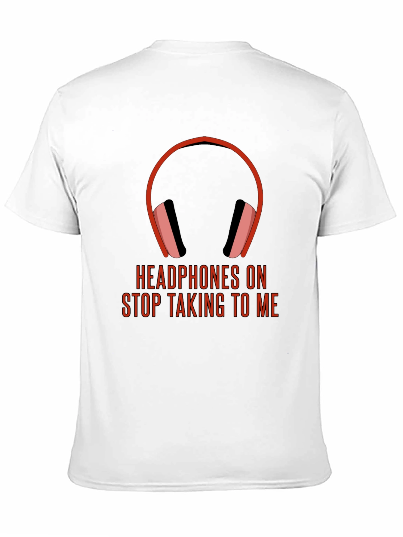 Black Headphones On Graphic Tee - Introvert Humor T-Shirt view 11