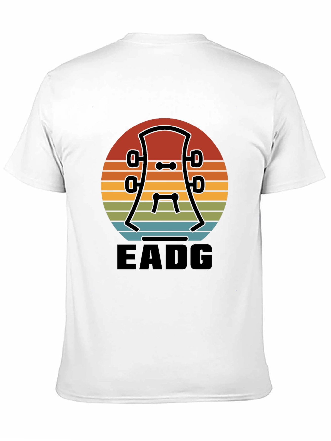 Black Vintage Guitar Headstock T-Shirt - EADG Tuning view 11