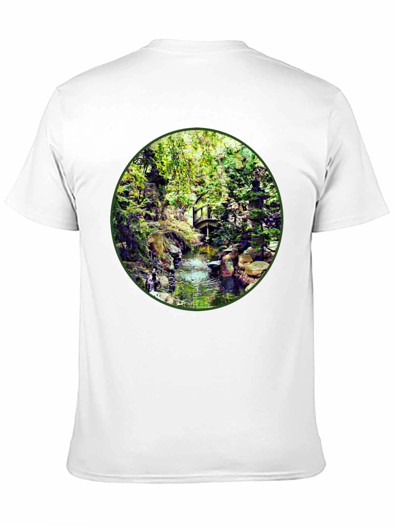 Black Nature Stream T-Shirt - Unique Design view 11
