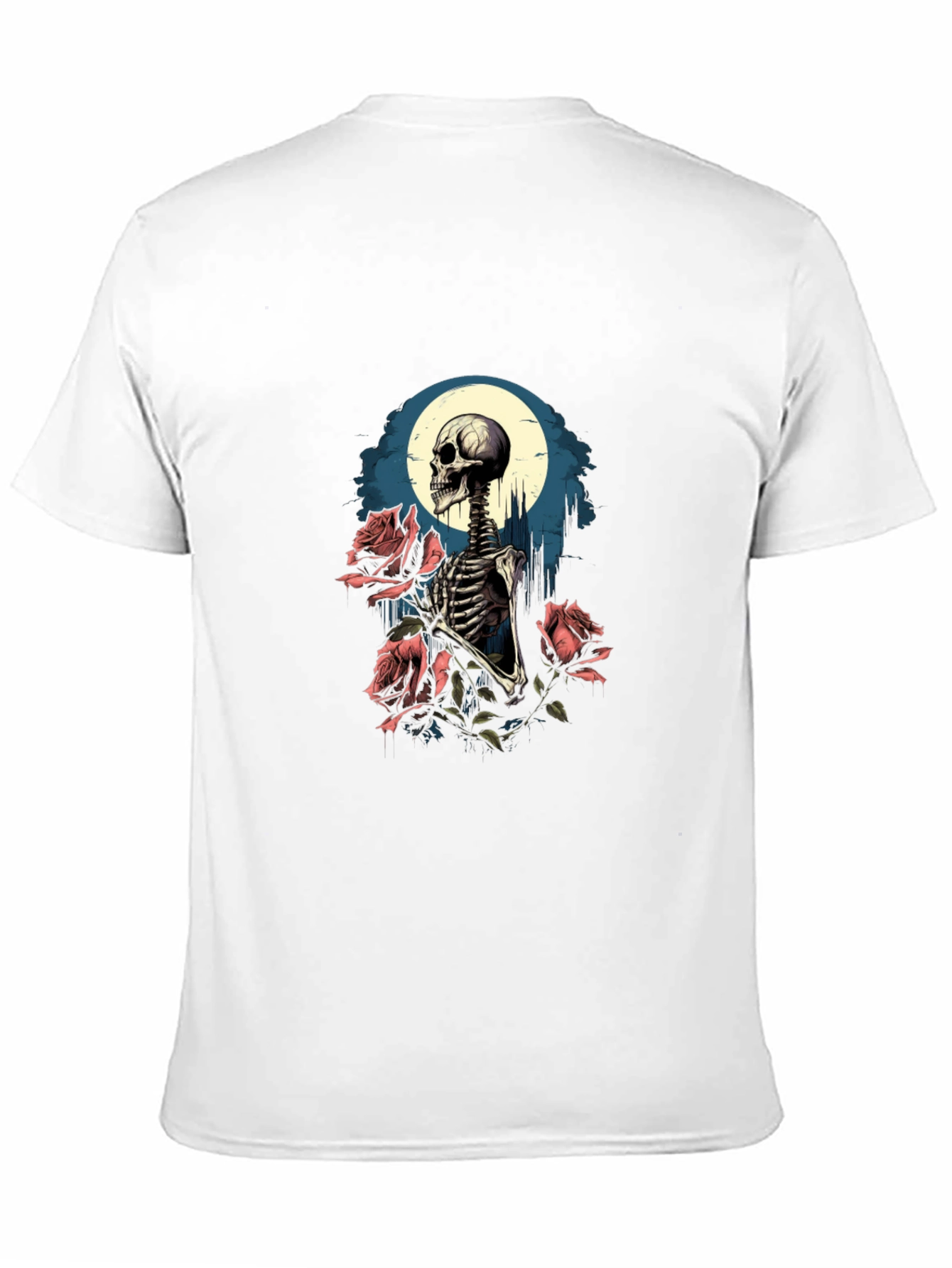 Black Skeleton & Roses Graphic Tee - Men's Black T-Shirt view 11