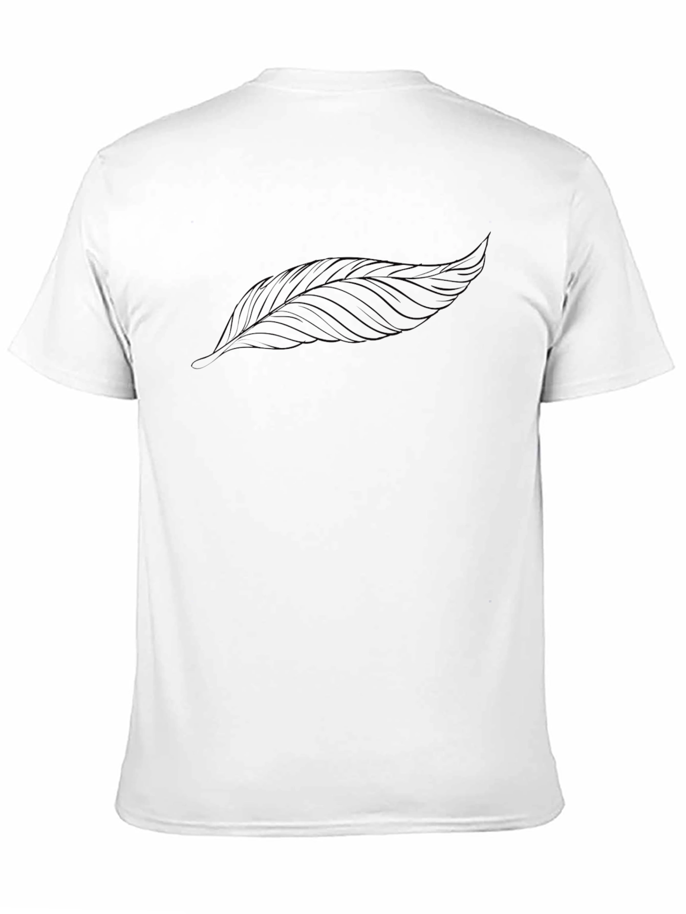 Black Men's Black Feather Graphic T-Shirt view 11