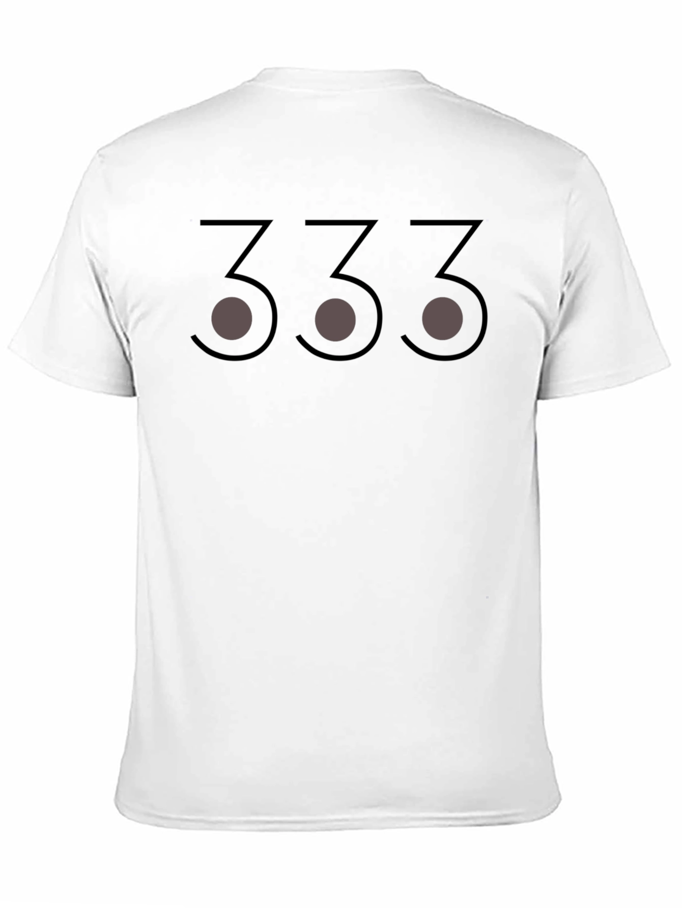 Black Men's Black T-shirt with Number 333 Design view 11