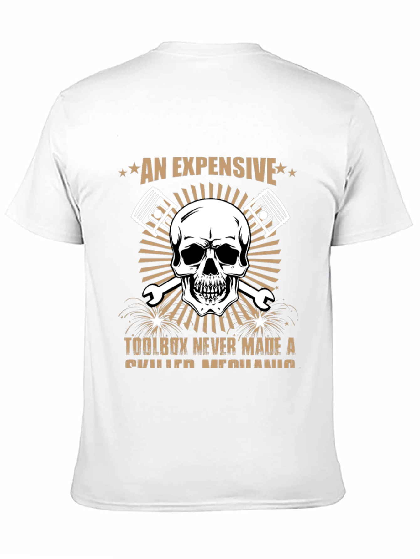Black Expensive Toolbox Skull Mechanic T-Shirt view 11
