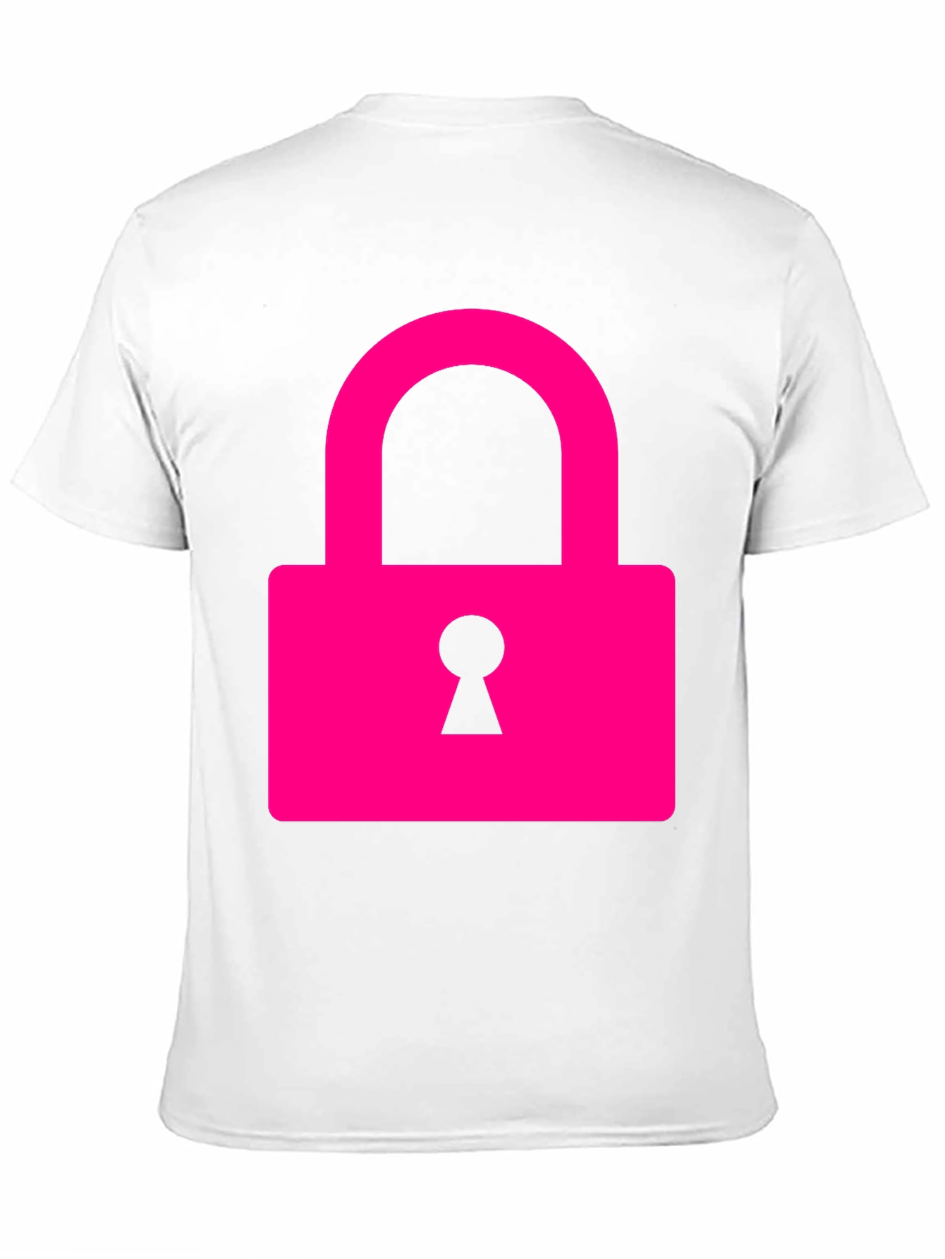 Black Cool Pink Lock Graphic T-Shirt view 11