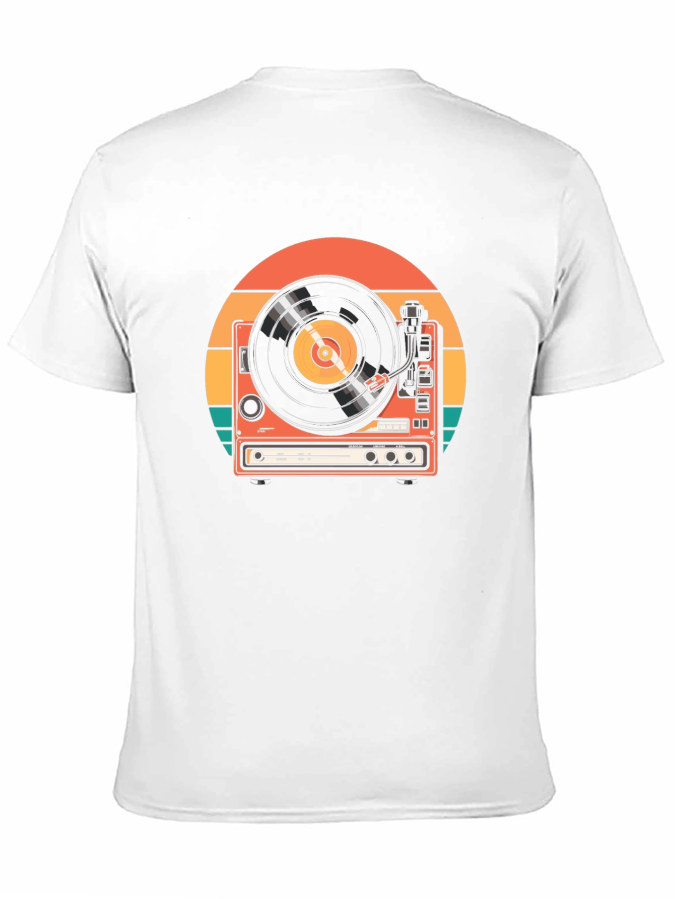 Black Retro Turntable Graphic Tee - Vintage Music Lover Shirt view 11