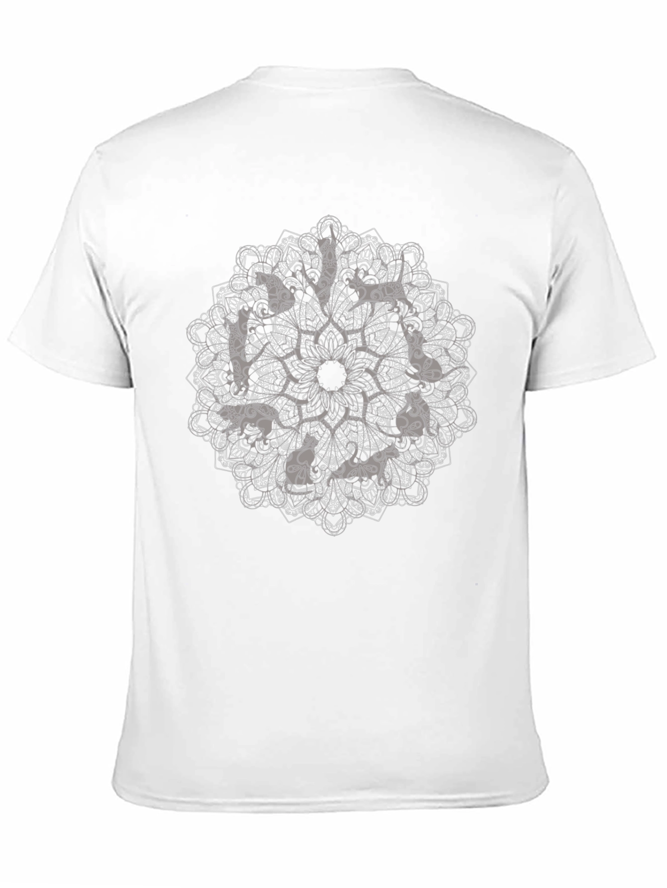 Black Cat Mandala Graphic Print T-Shirt view 11