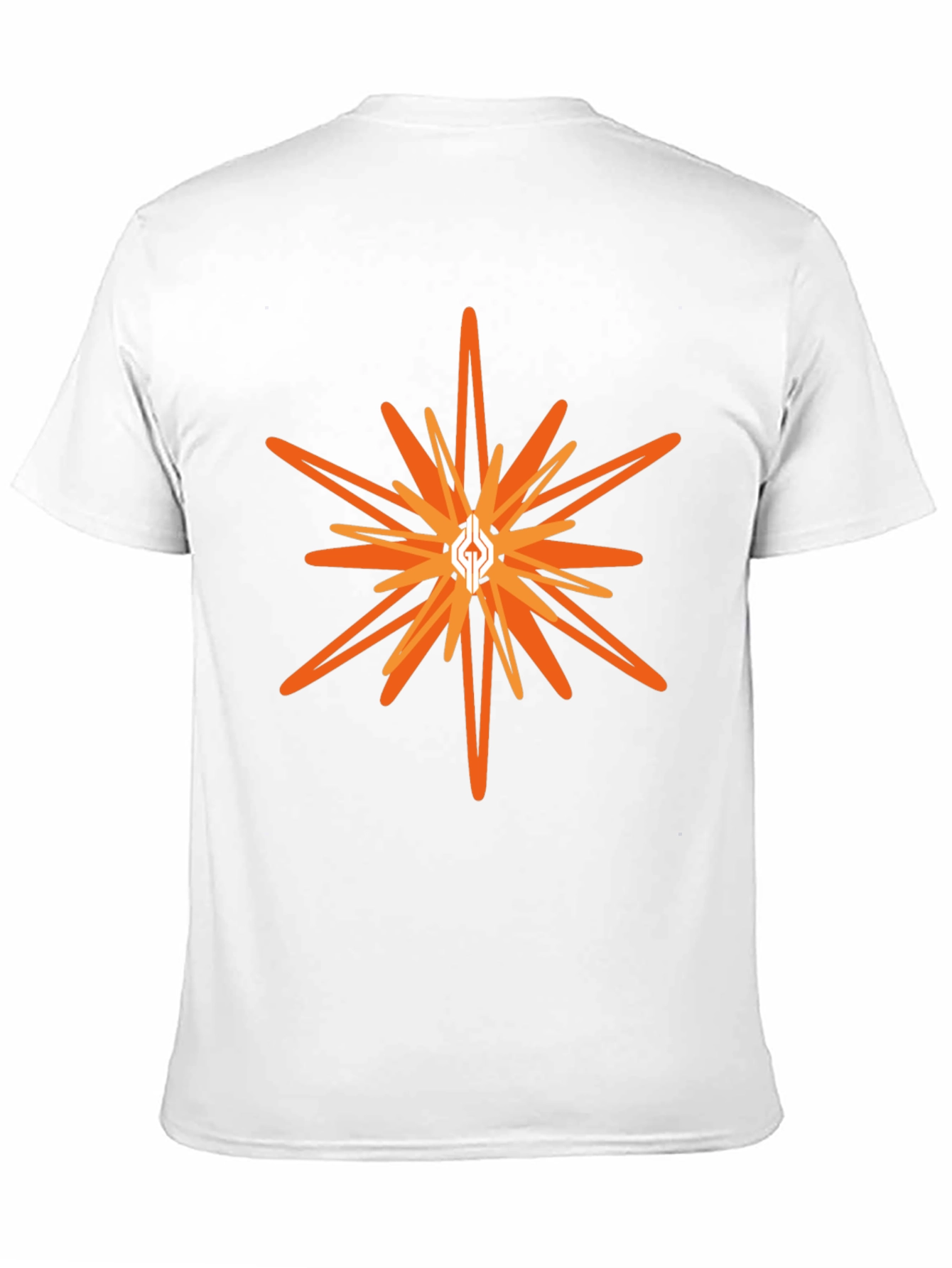 Black Men's Black T-shirt with Abstract Starburst Graphic view 11