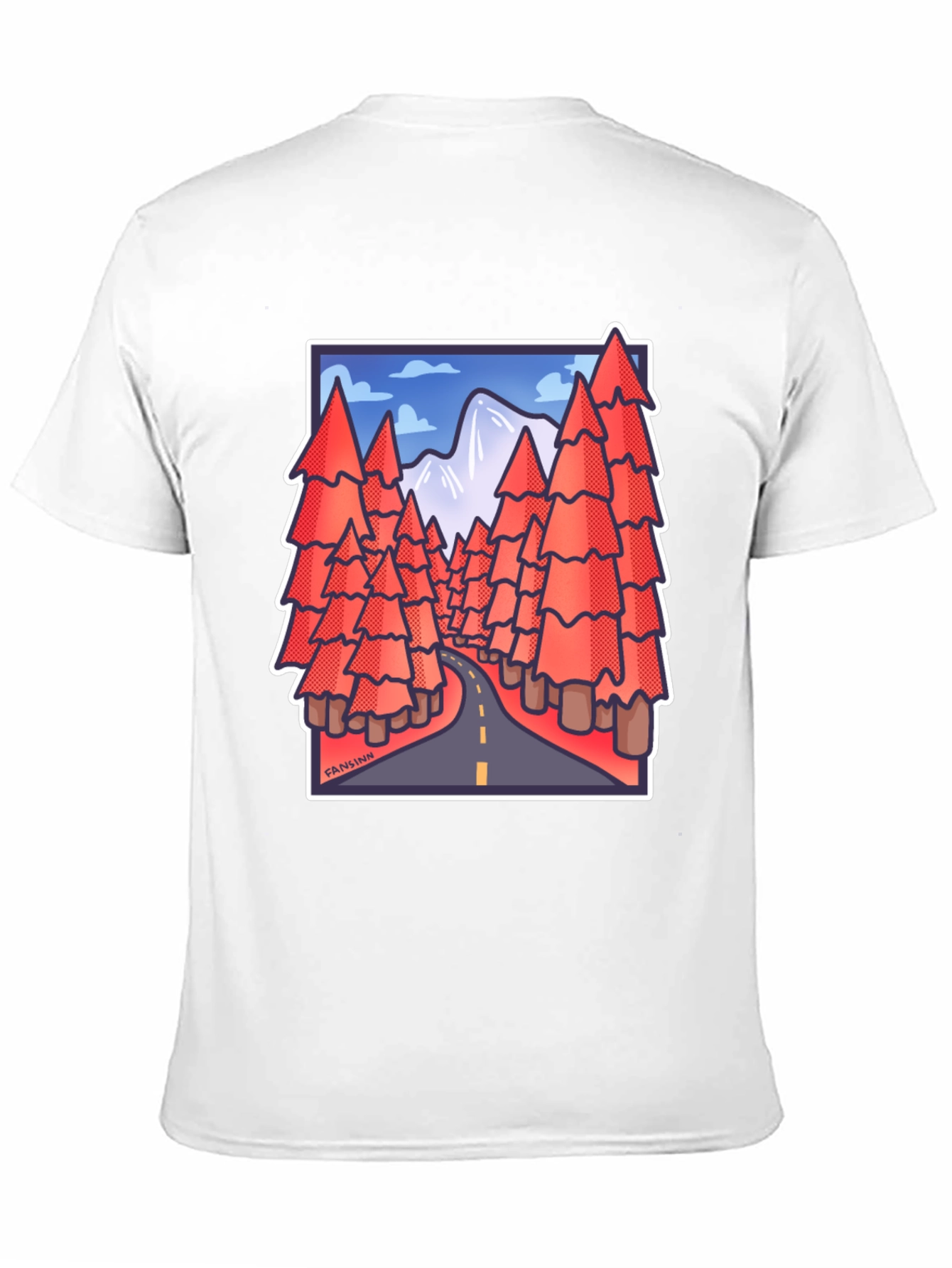 Black Road Trip Trees Graphic Tee - Black Cotton Blend view 11