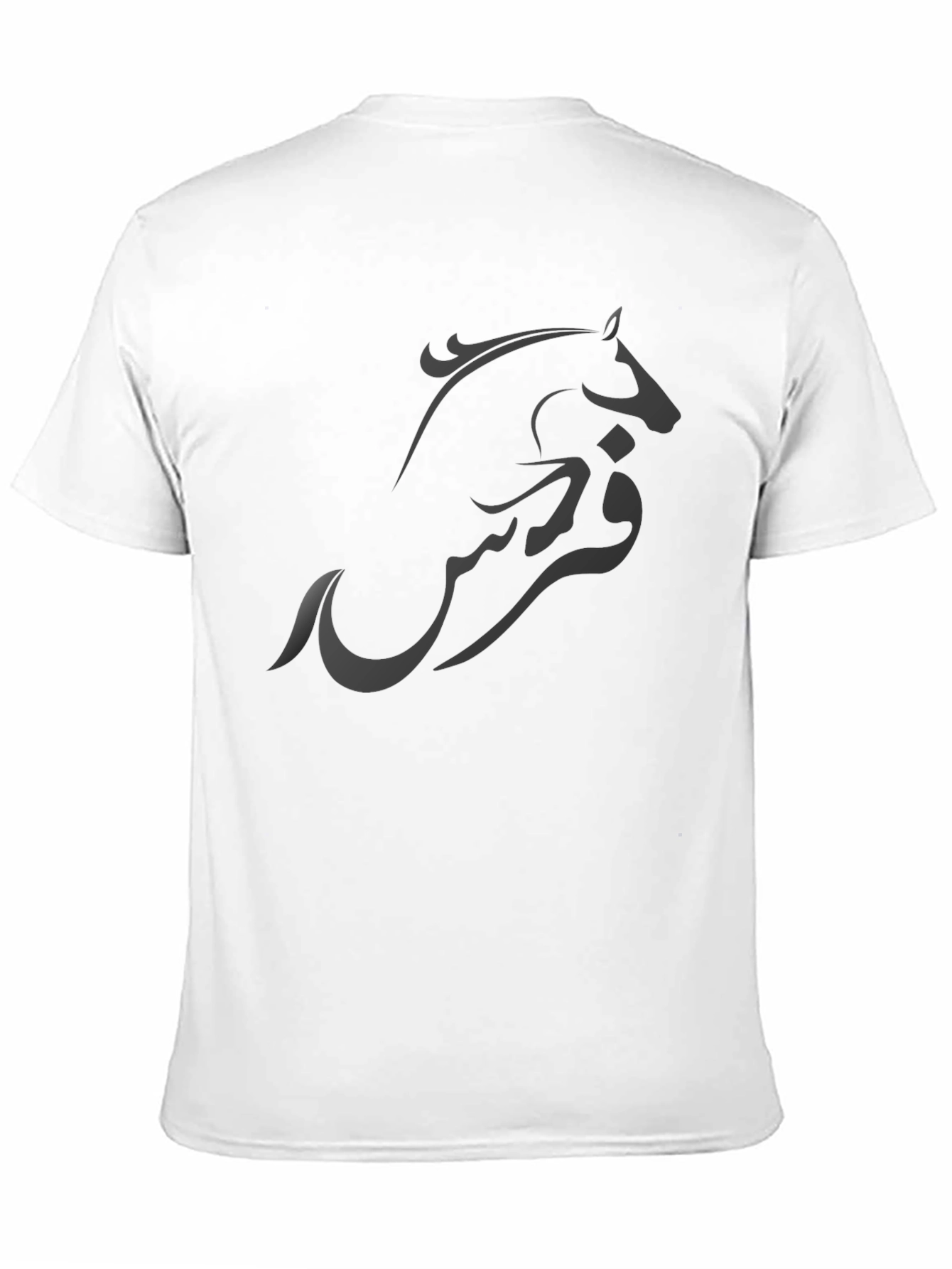 Black Stylish Black T-Shirt with Horse Design view 11