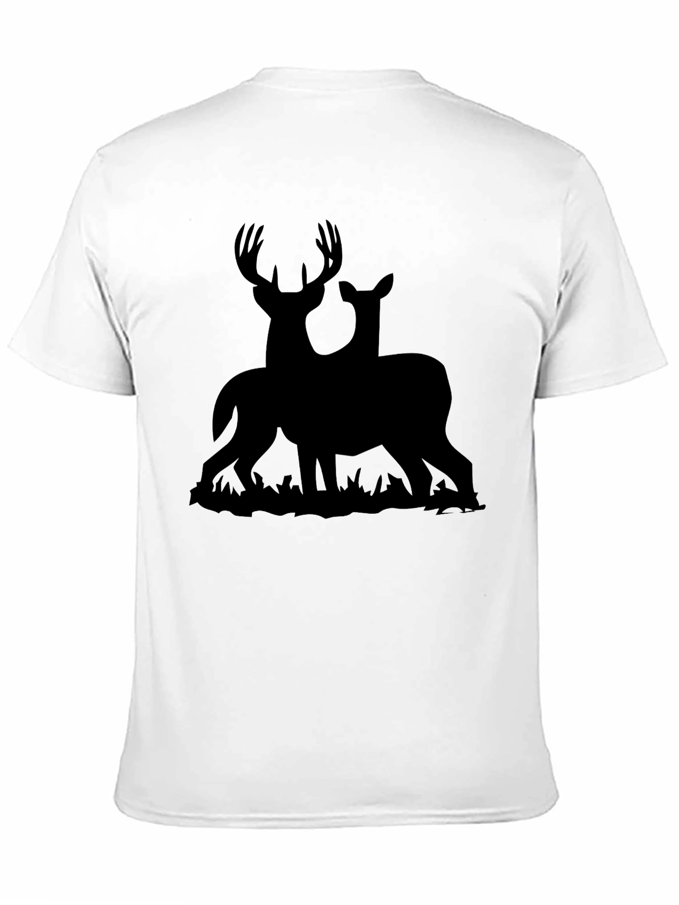 Black Deer Silhouette Graphic Tee - Black Cotton Blend view 11