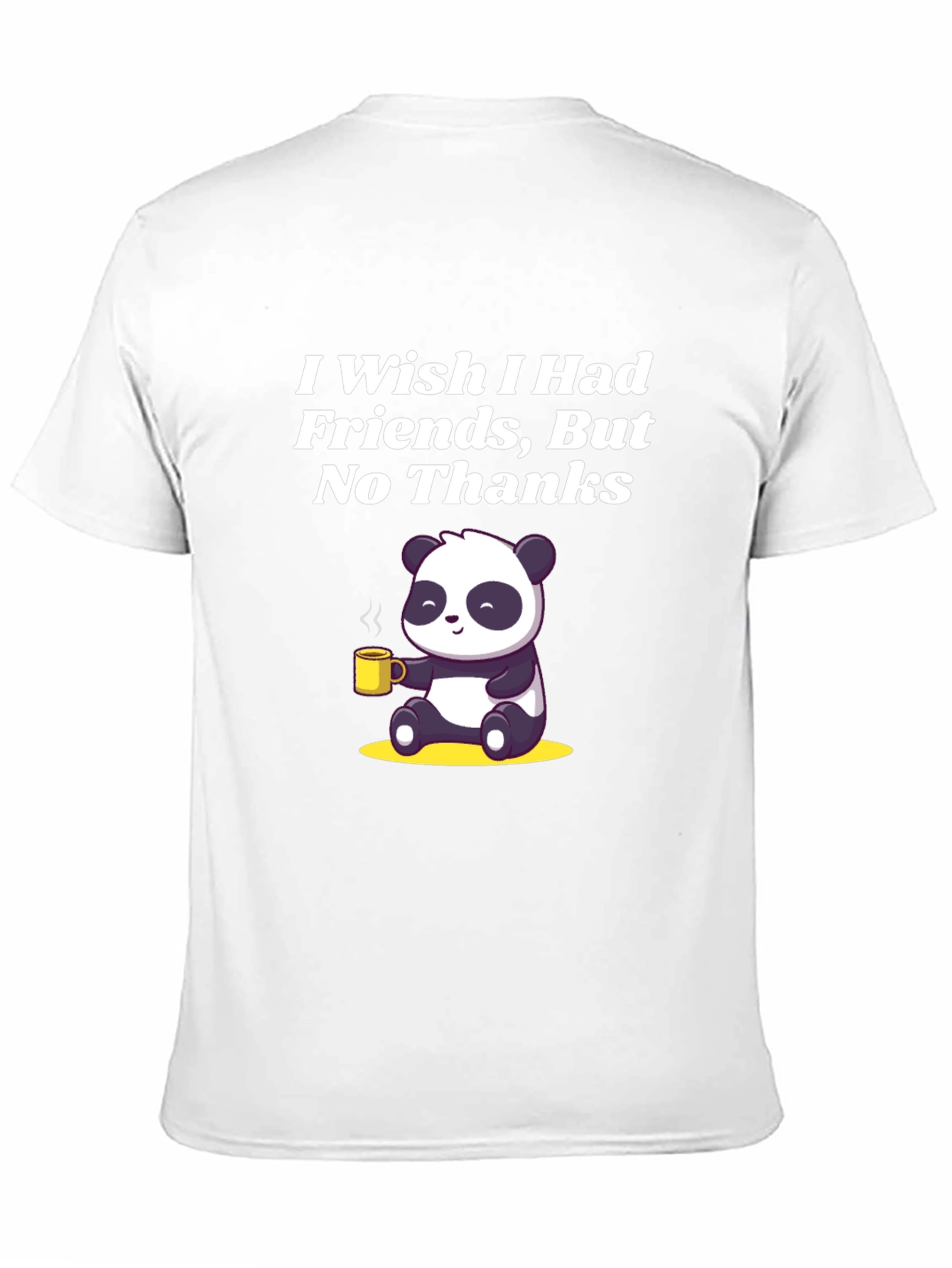 Black I Wish I Had Friends Panda T-Shirt view 11