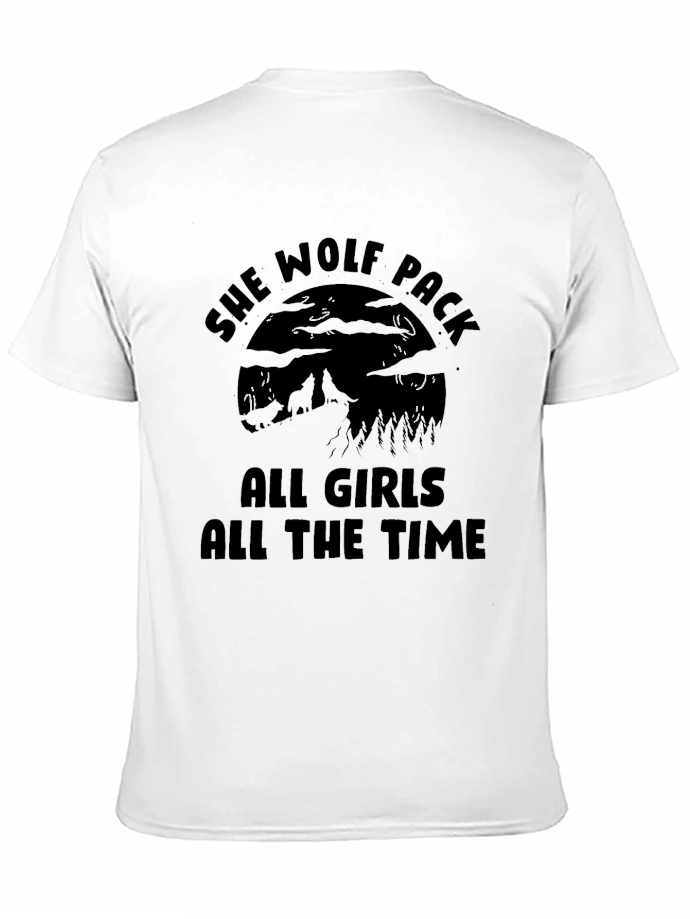 Black She Wolf Pack All Girls T-Shirt view 11