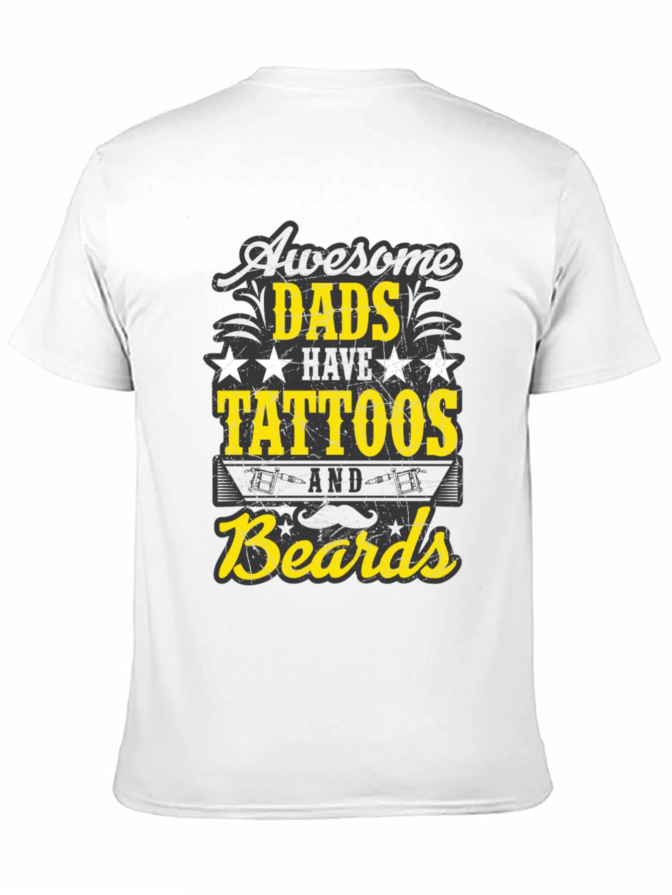 Black Awesome Dads Tattoos & Beards T-Shirt view 11