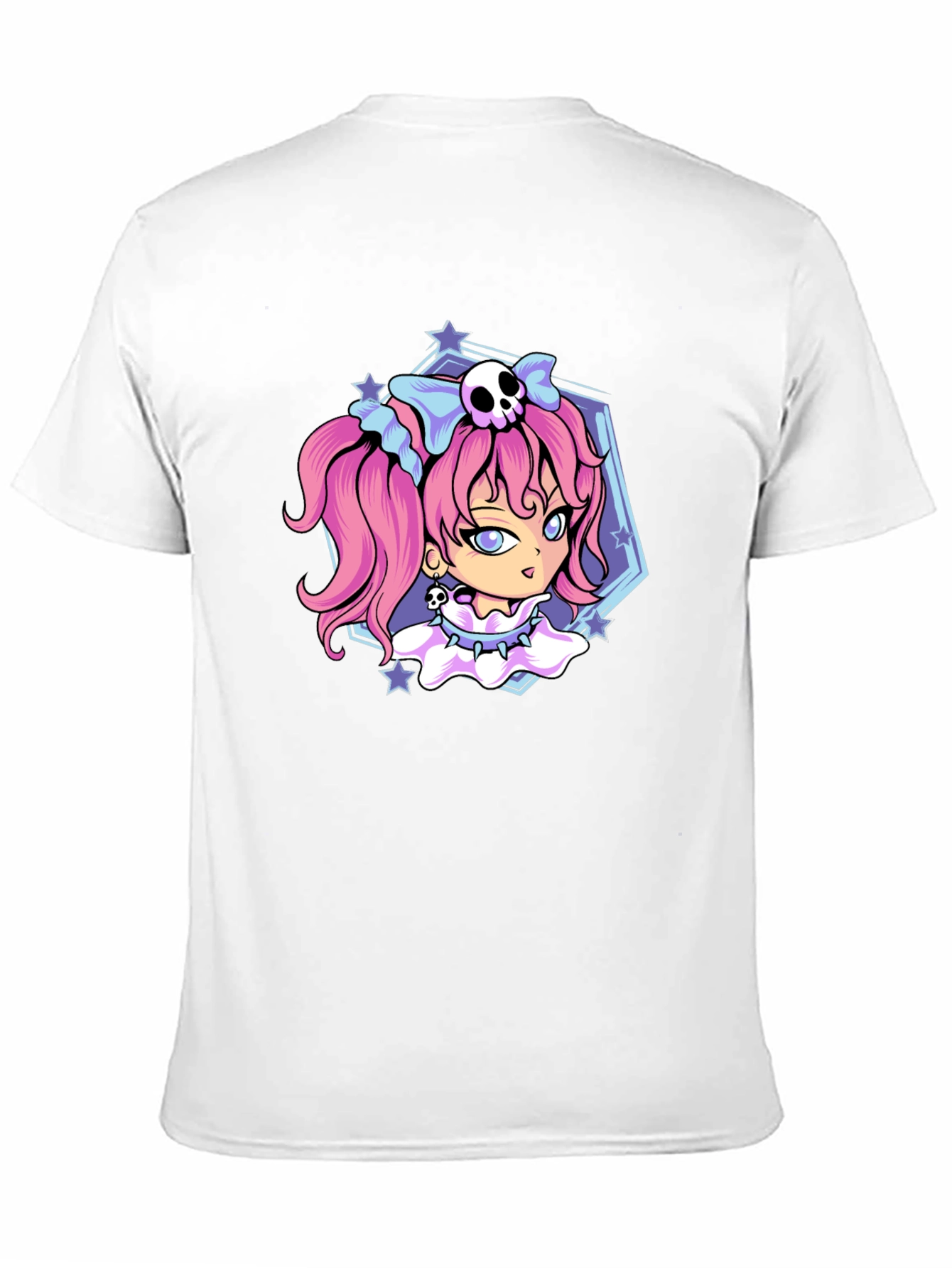 Black Gothic Anime Girl Black T-Shirt view 11